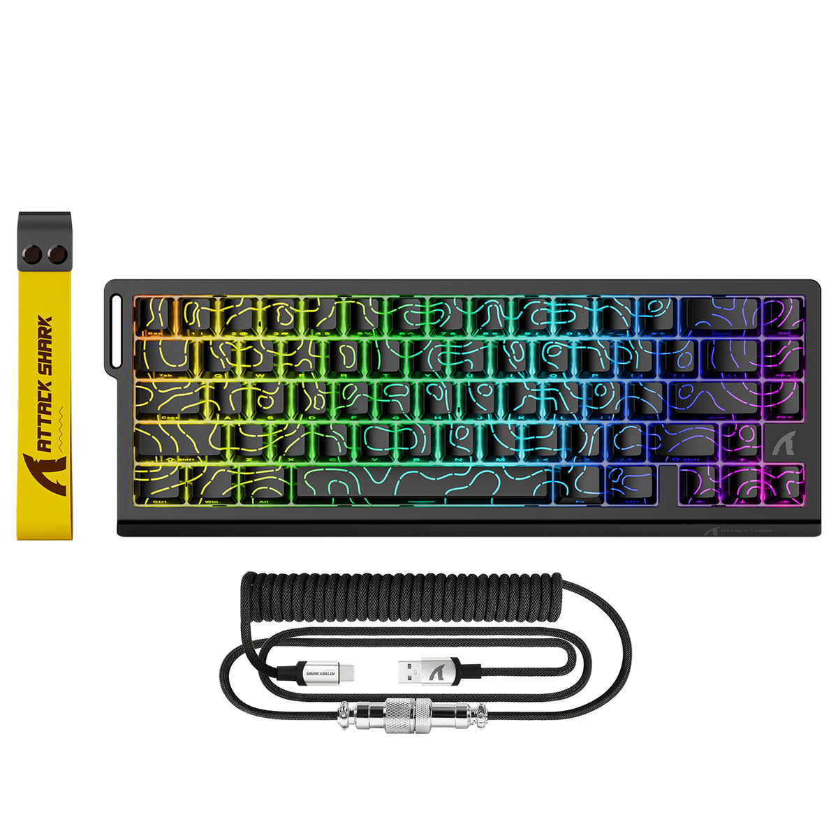 ATTACK SHARK X68 HE Teclado Rapid Trigger com Switch Magnético e Cabo Enrolado C01PRO