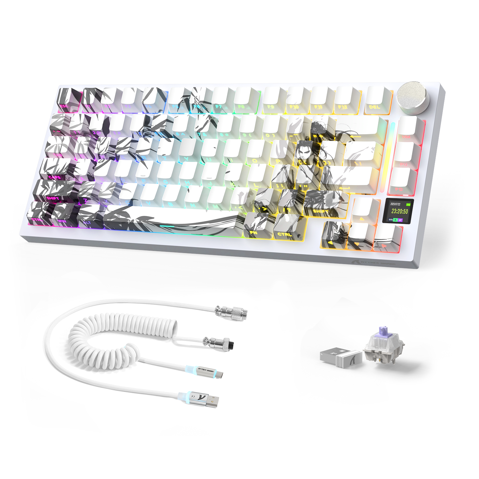 Teclado Mecânico ATTACK SHARK X820ULTRA com Cabo Enrolado C01ULTRA