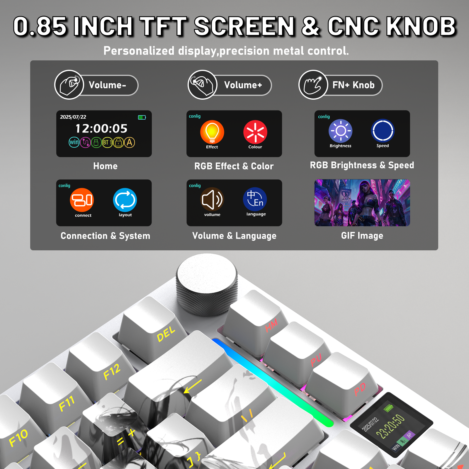 Teclado Mecânico ATTACK SHARK X820ULTRA com Cabo Enrolado C01ULTRA
