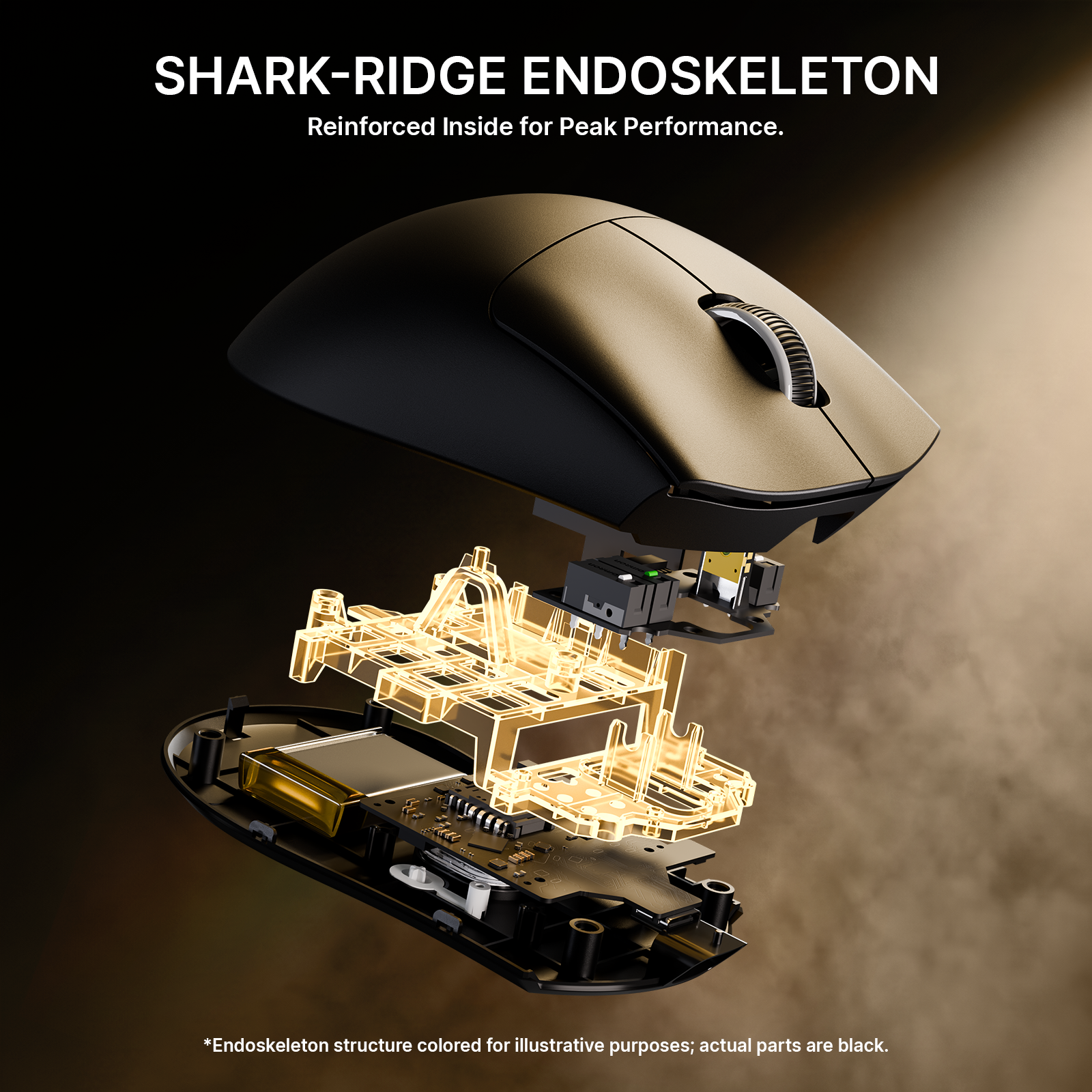 Mouse Gamer Ergonômico Sem Fio Ultra-Leve ATTACK SHARK V8