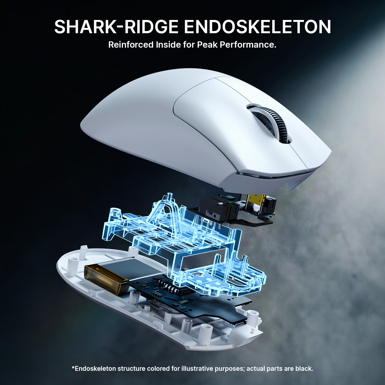 Mouse Gamer Ergonômico Sem Fio Ultra-Leve ATTACK SHARK V8