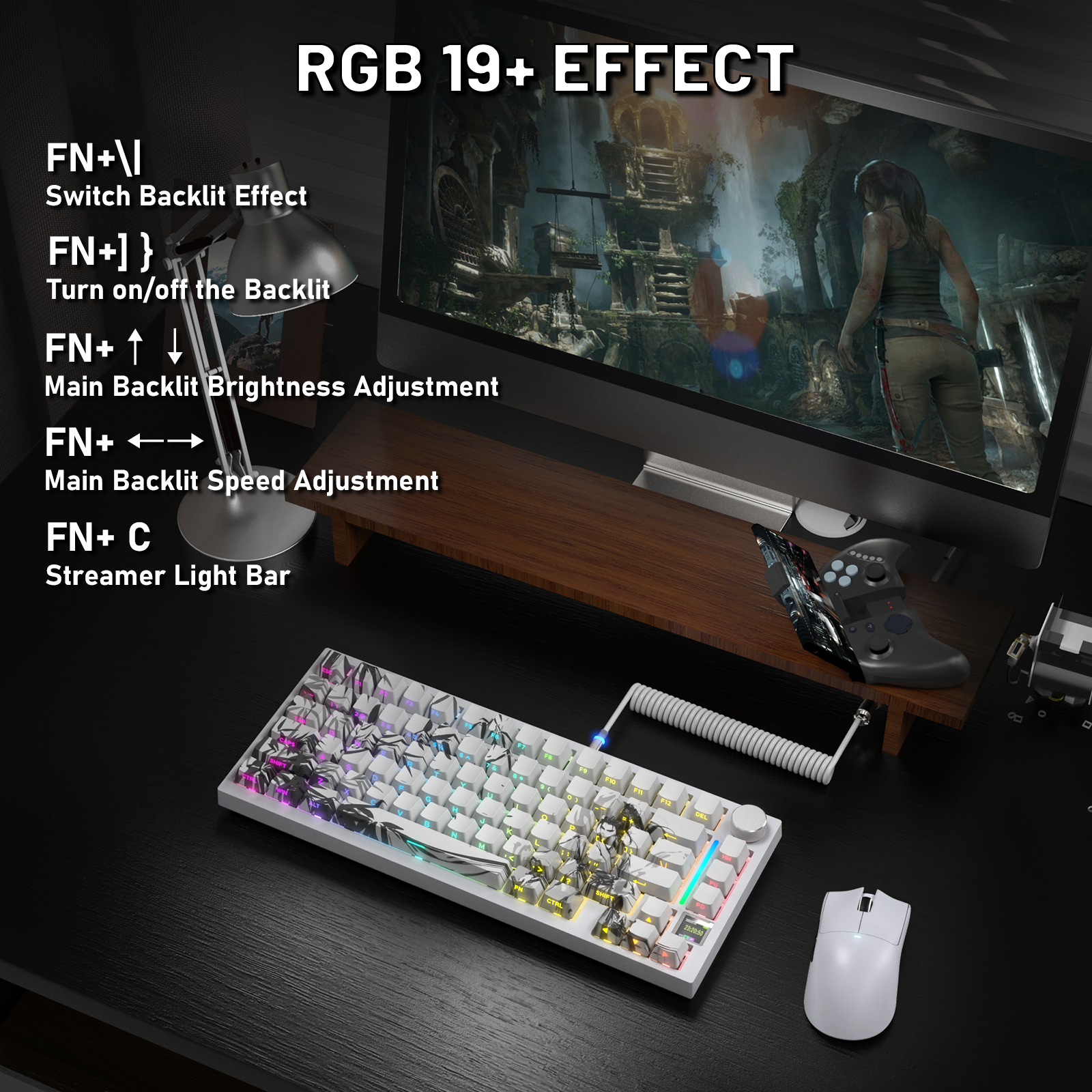 Teclado Mecânico ATTACK SHARK X820ULTRA com Cabo Enrolado C01ULTRA