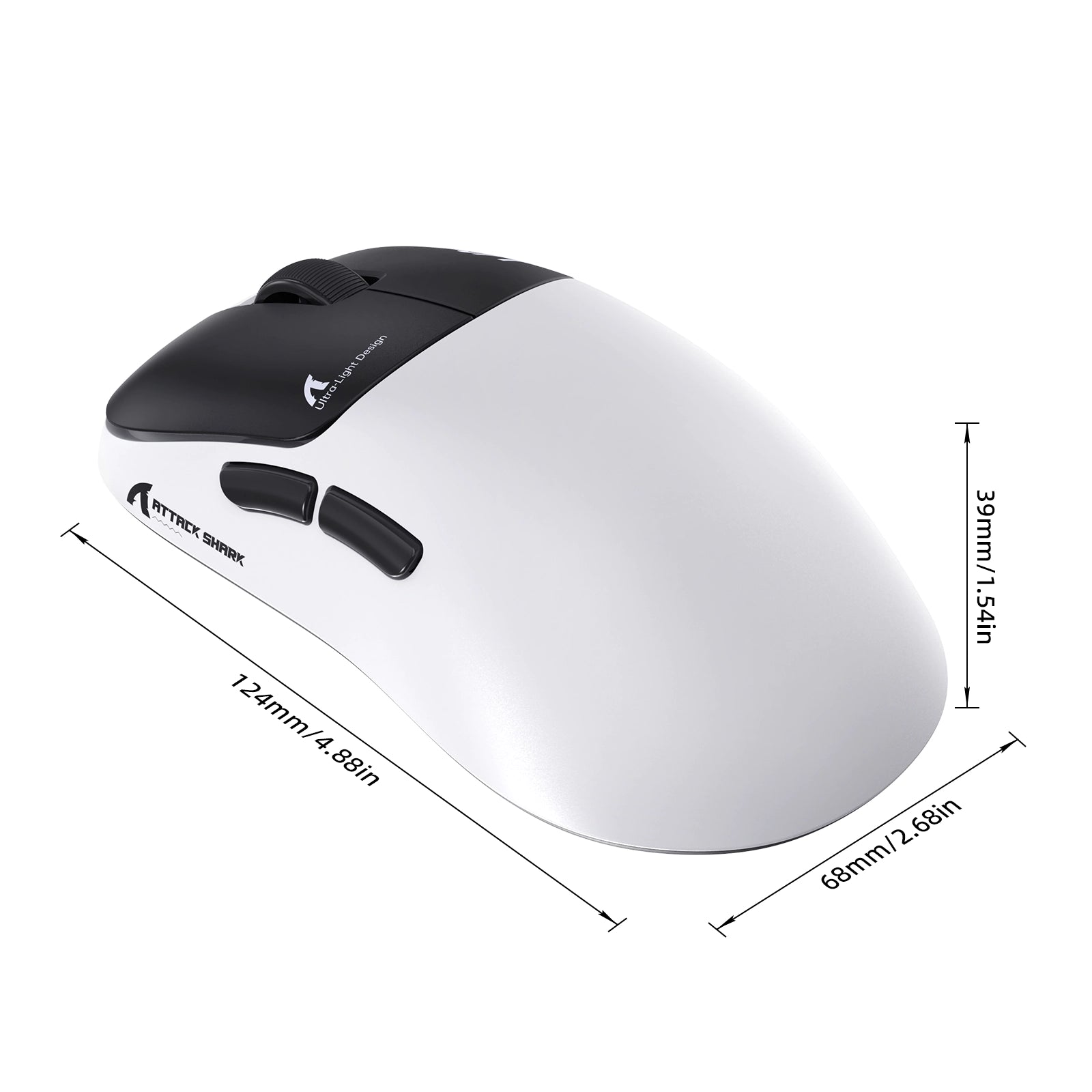 ATTACK SHARK V2 AIR PAW3955MAX Mouse Gamer Sem Fio Ergonômico