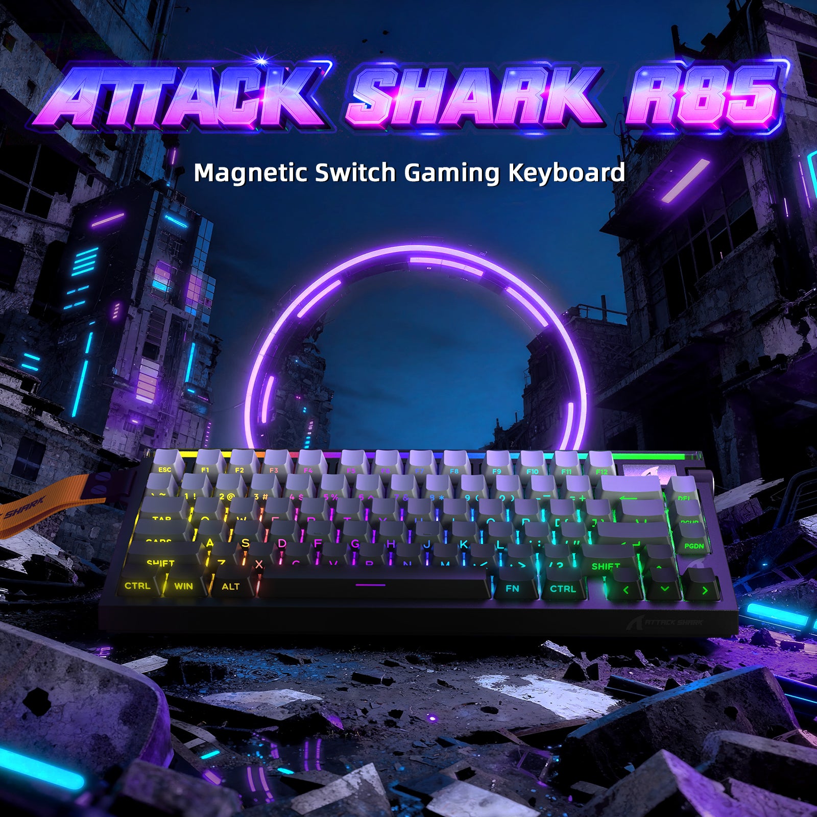 Teclado ATTACK SHARK R85 HE Rapid Trigger com Cabo LED C01ULTRA