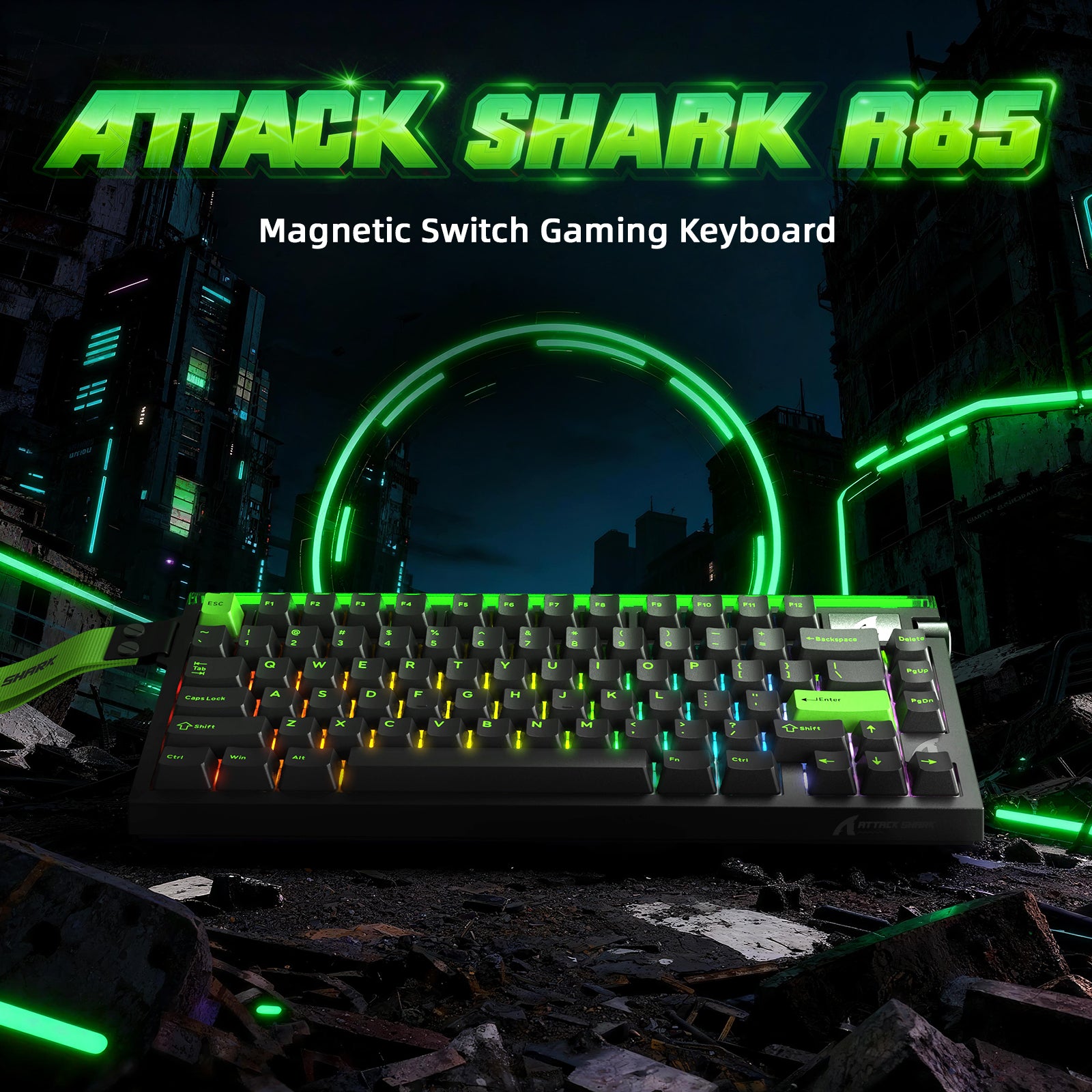 Teclado ATTACK SHARK R85 HE Rapid Trigger com Cabo LED C01ULTRA