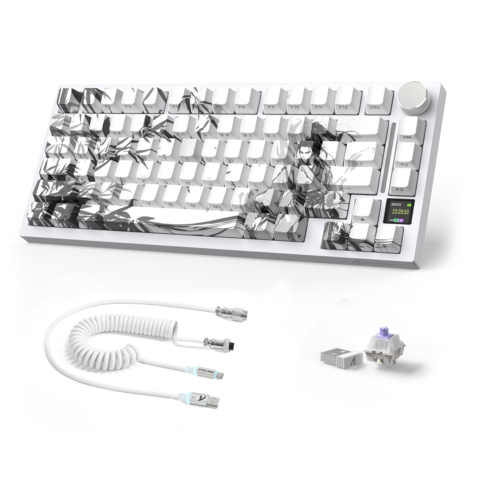 Teclado Mecânico ATTACK SHARK X820ULTRA com Cabo Enrolado C01ULTRA