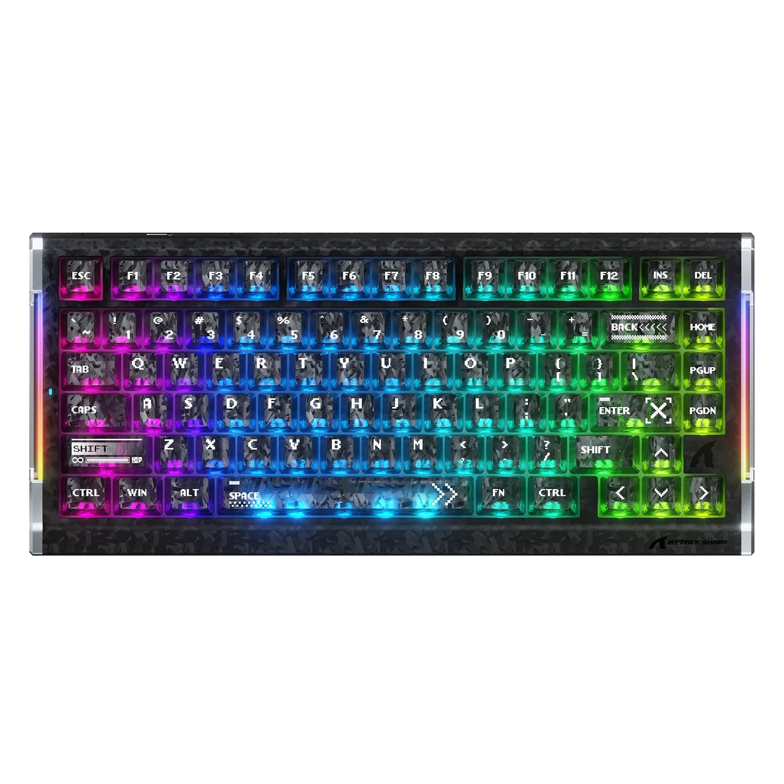 ATTACK SHARK R86 HE Teclado de fibra de carbono com acionamento rápido e switches magnéticos