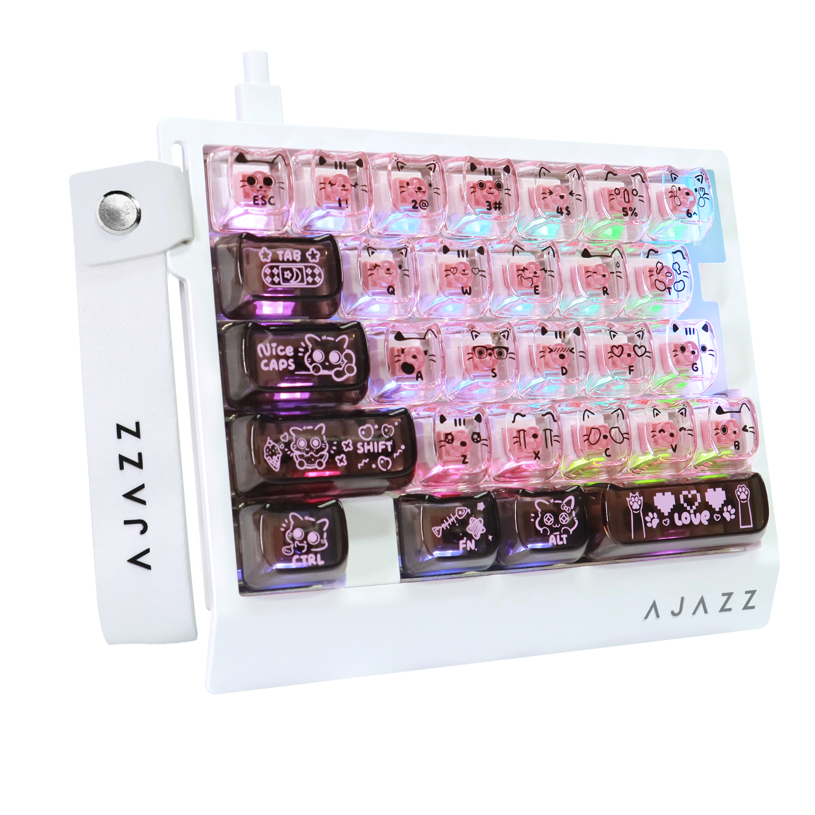 Teclado Gamer com Fio para Uma Mão ATTACK SHARK X AJAZZ AK029