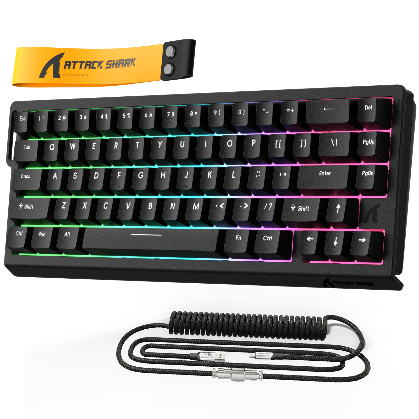 ATTACK SHARK X68 HE Teclado Rapid Trigger com Switch Magnético e Cabo Enrolado C01PRO