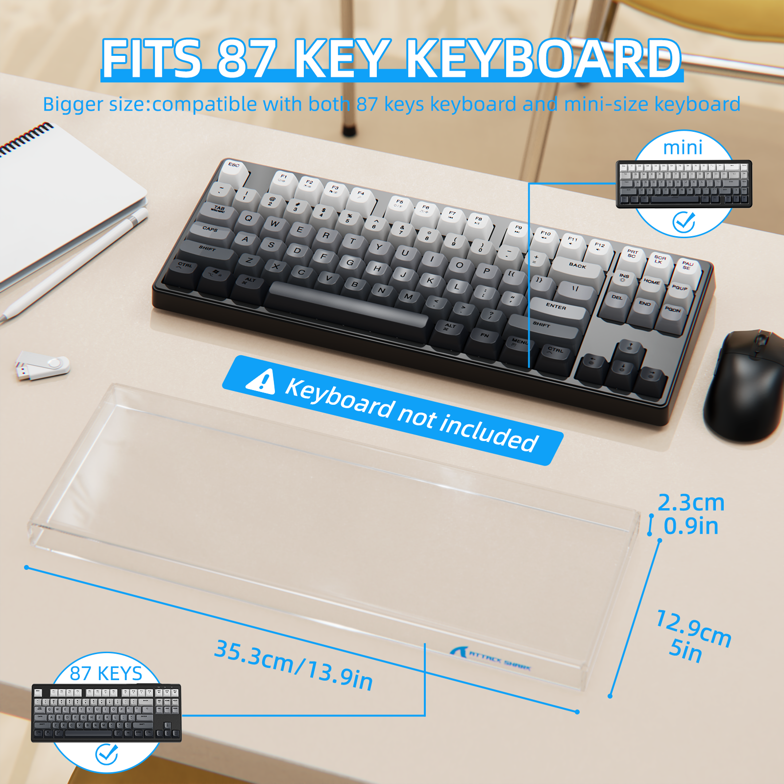 Capa Anti Poeira para Teclado ATTACK SHARK 87 Teclas