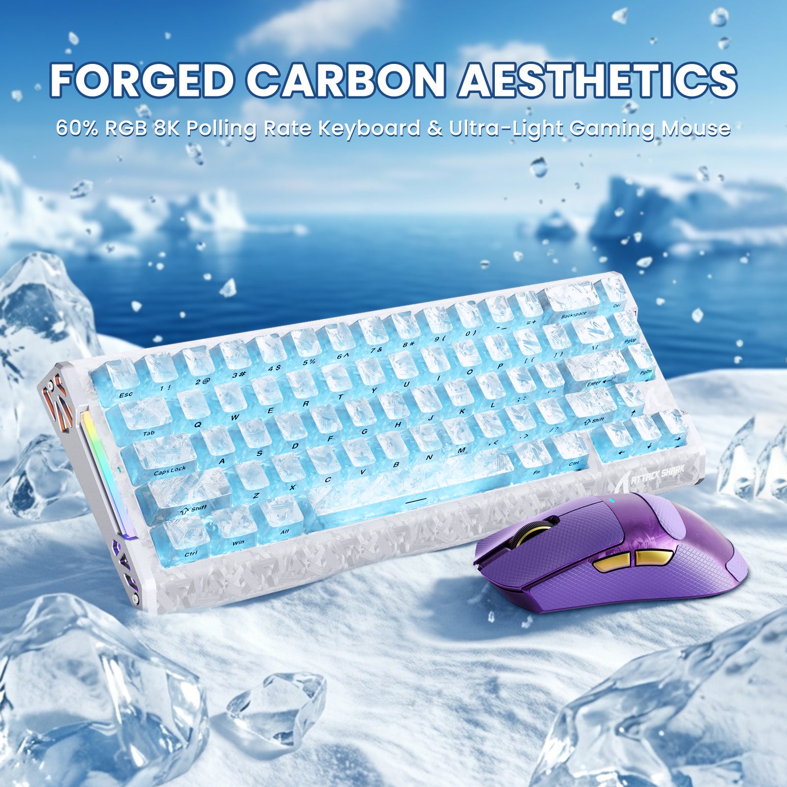 Pacote Gamer ATTACK SHARK R68 HE & X11 ULTRA Fibra de Carbono com Cabo Enrolado C01 ULTRA