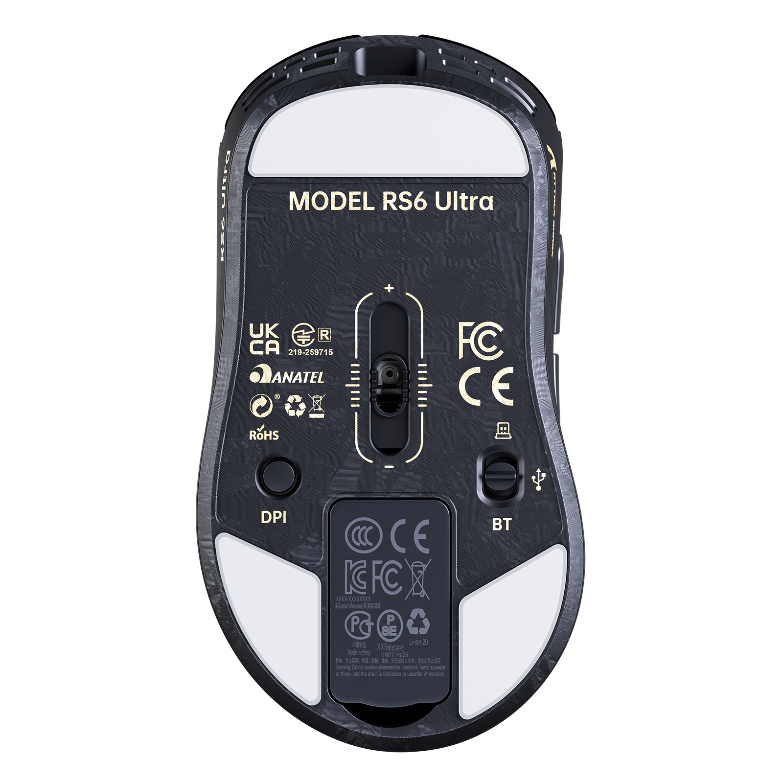 Mouse Gamer Sem Fio ATTACK SHARK RS6 ULTRA Fibra de Carbono PAW3955MAX