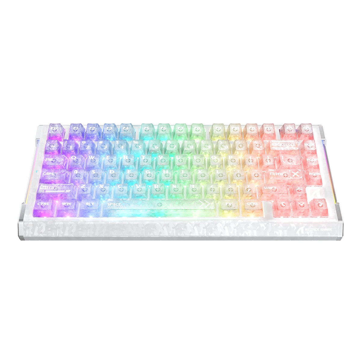ATTACK SHARK R86 HE Teclado gamer com interruptor magnético de acionamento rápido, fibra de carbono e fio, com cabo espiralado RGB C01 ULTRA