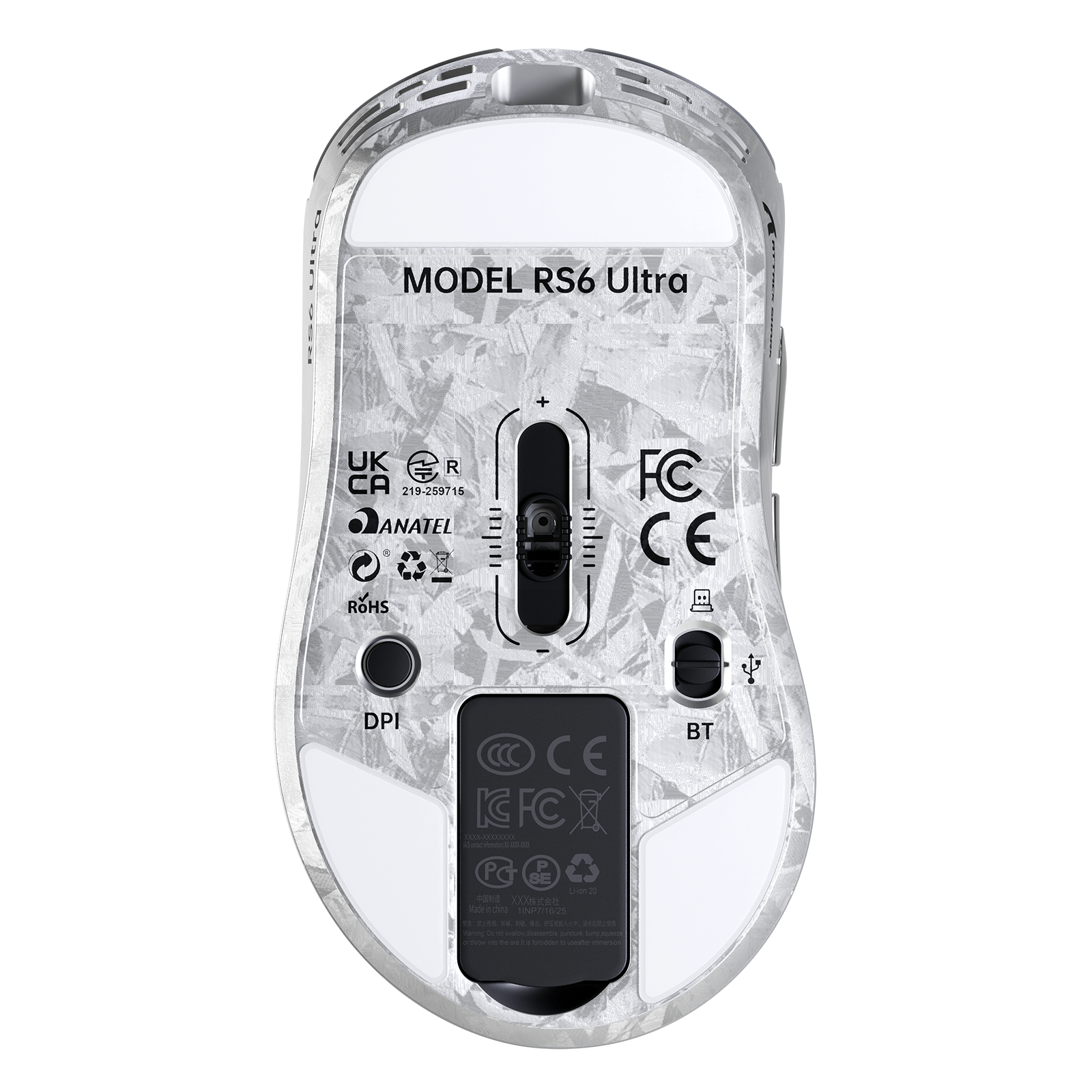 Mouse Gamer Sem Fio ATTACK SHARK RS6 ULTRA Fibra de Carbono PAW3955MAX
