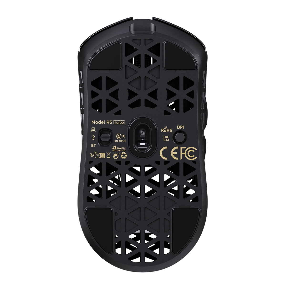 Mouse gamer sem fio ATTACK SHARK R5 TURBO em fibra de carbono, 8K