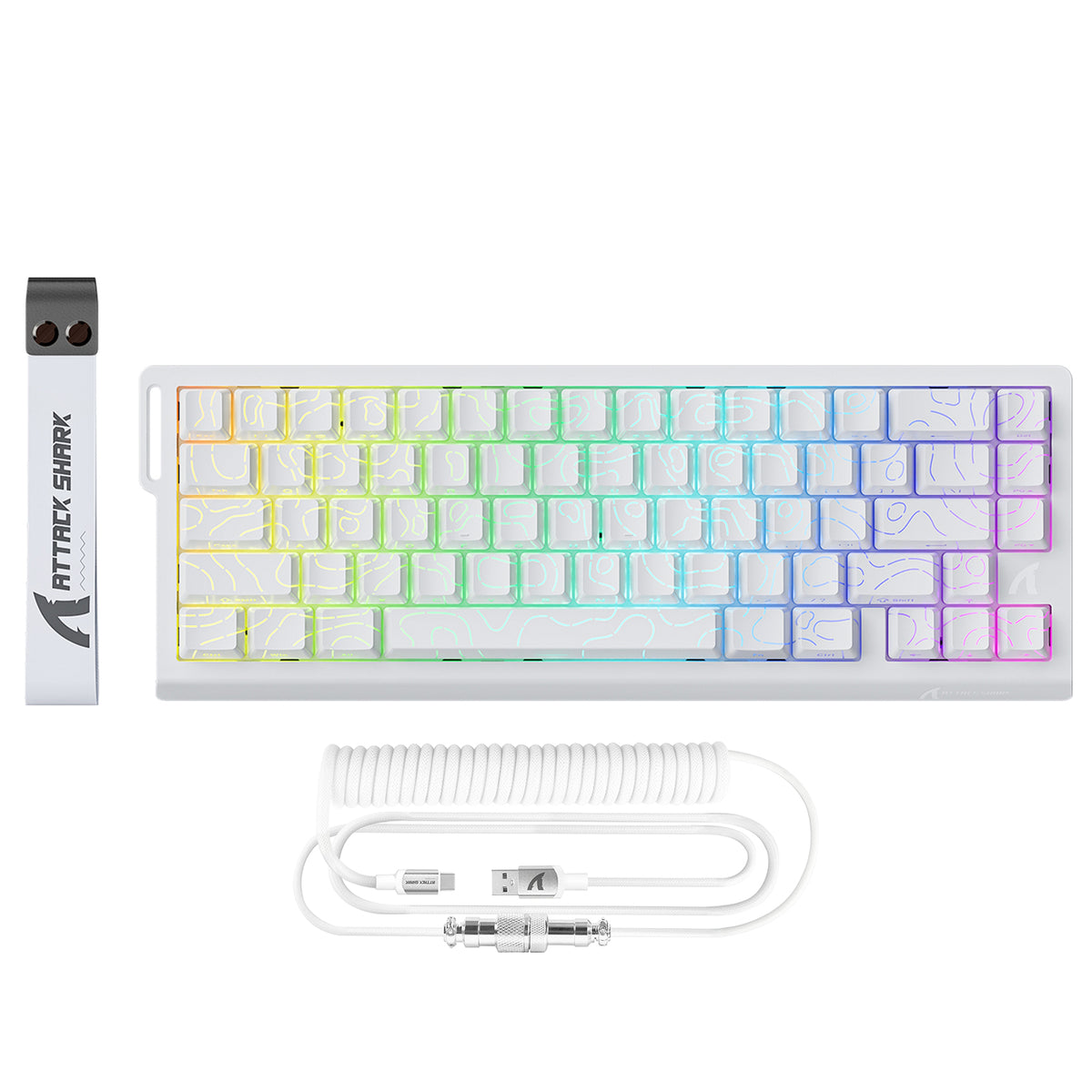 ATTACK SHARK X68 HE Teclado Rapid Trigger com Switch Magnético e Cabo Enrolado C01PRO