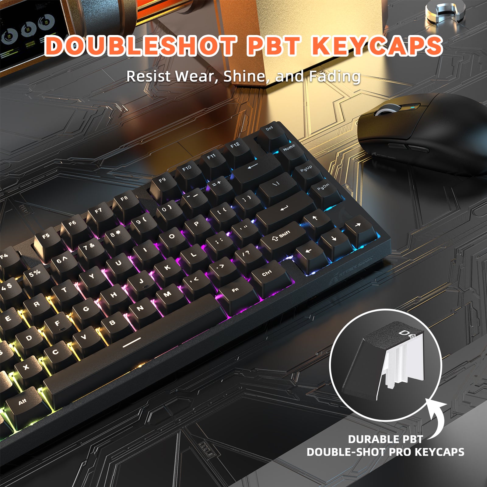 Teclado ATTACK SHARK R82 HE Rapid Trigger com Switch Magnético e RT de 0,005MM