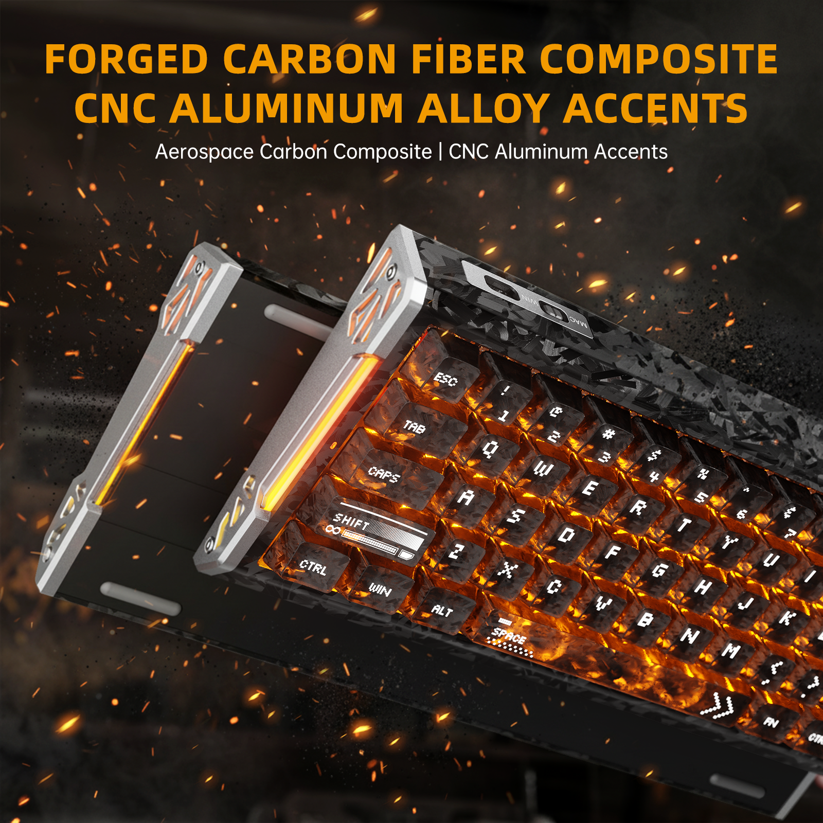 Teclado ATTACK SHARK R68 HE Rapid Trigger com Switch Magnético em Fibra de Carbono