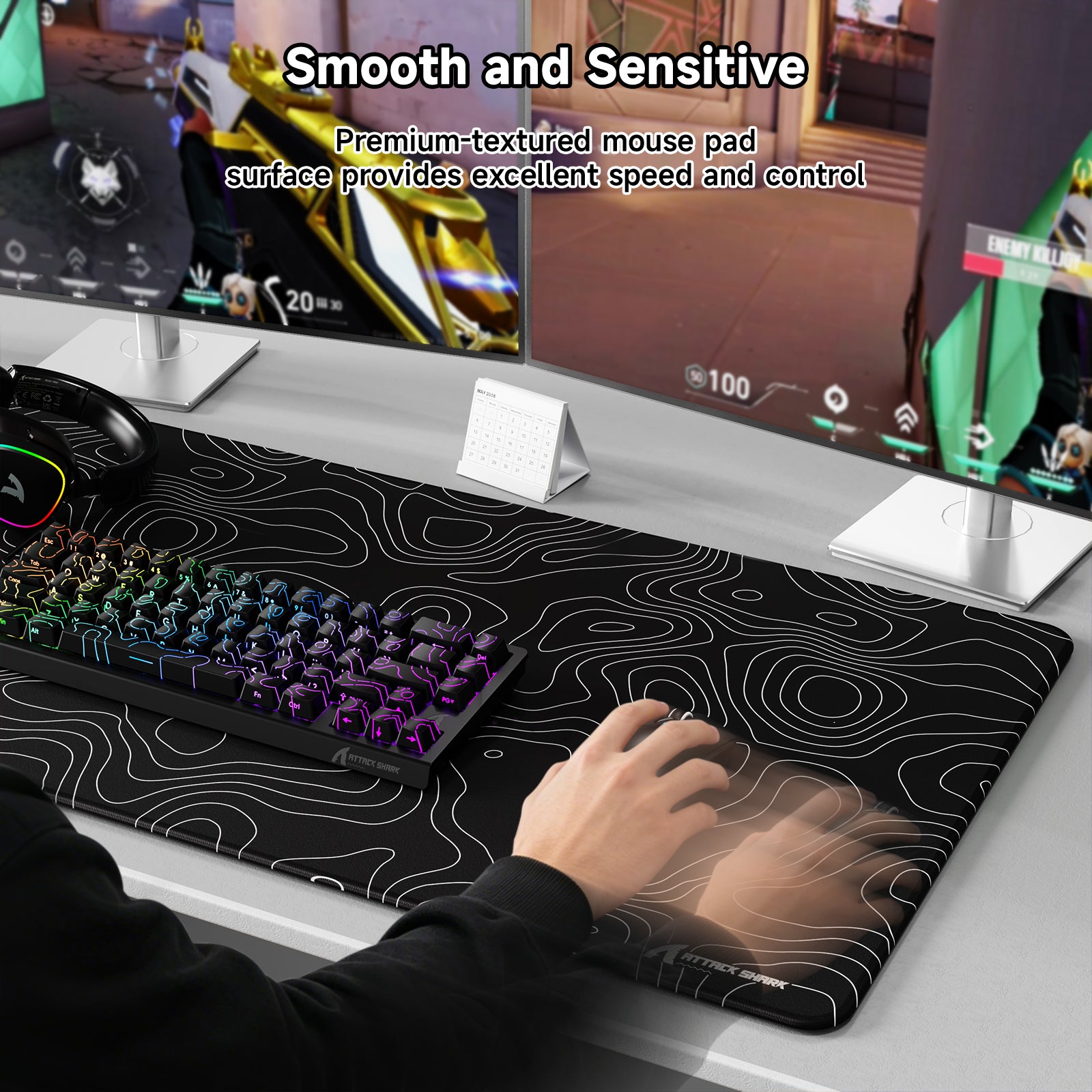 Mousepad Gamer eSport ATTACK SHARK CM02PRO (900x400x4 MM)