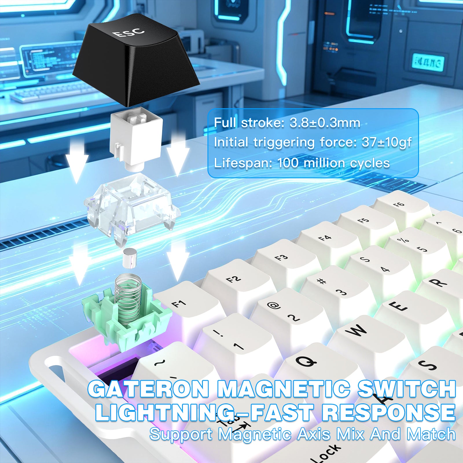 Teclado com Interruptor Magnético de Uma Mão ATTACK SHARK M36 HE