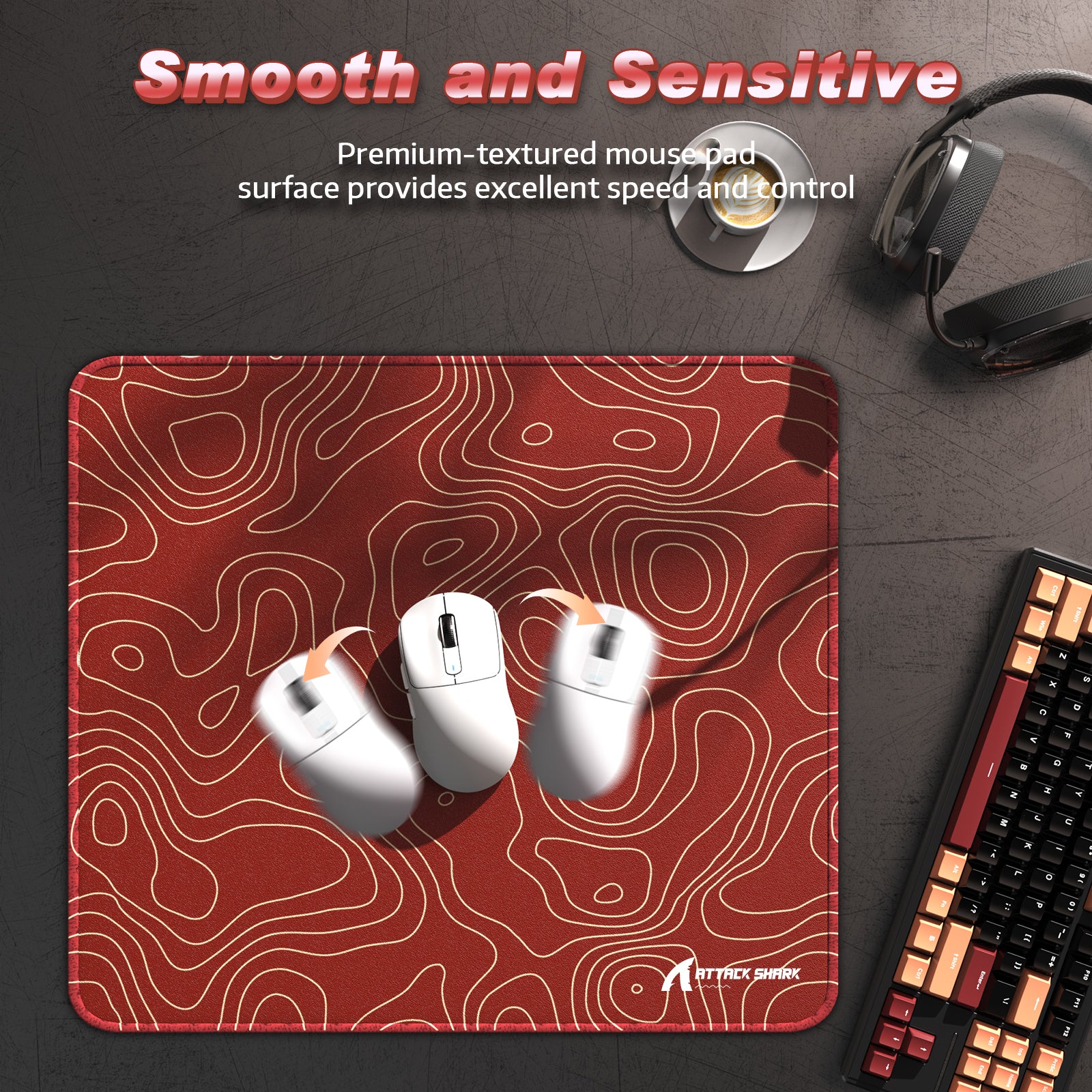 ATTACK SHARK CM02 Mousepad Gamer eSport (450x400x4 MM)