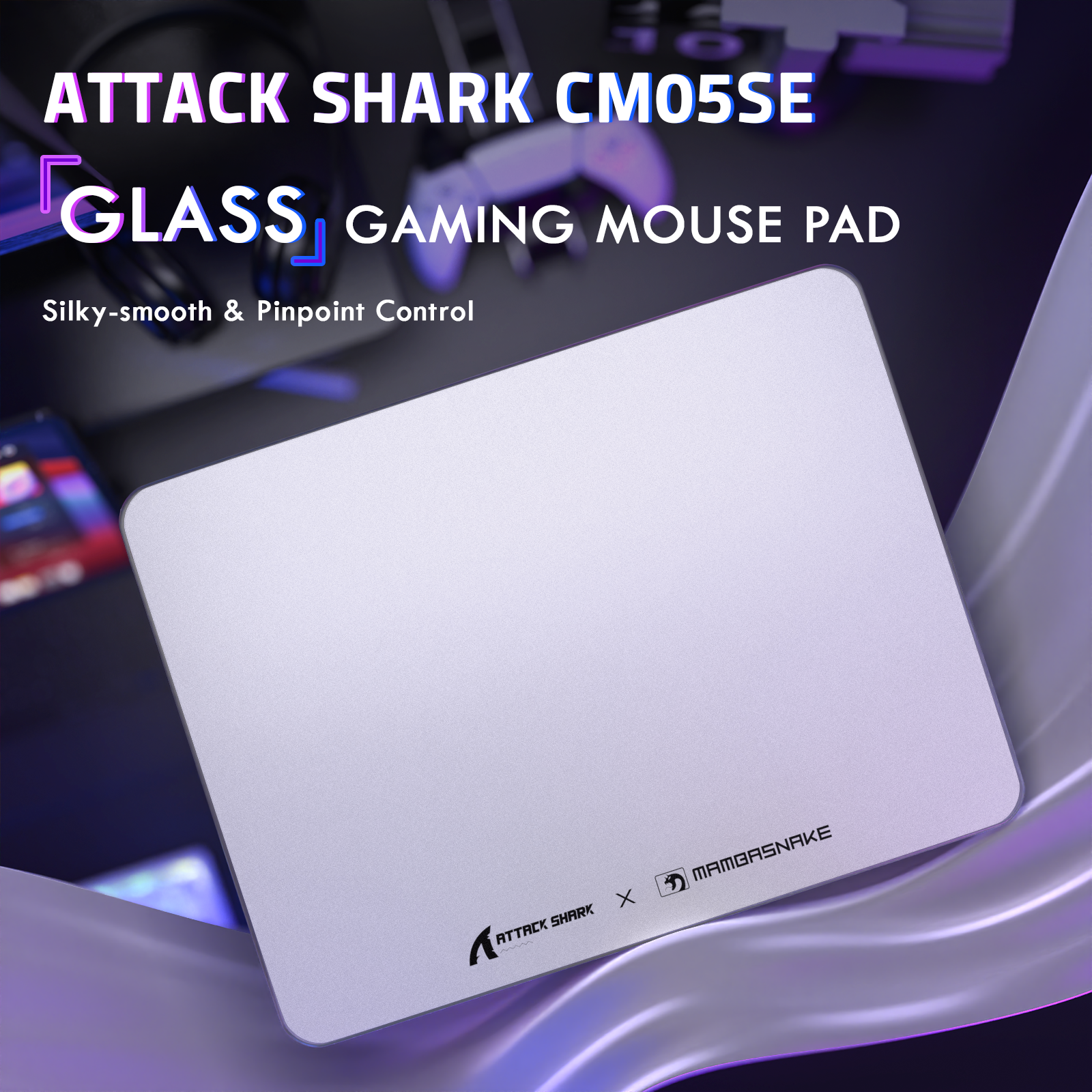 Mousepad Gamer de Vidro Temperado ATTACK SHARK CM05