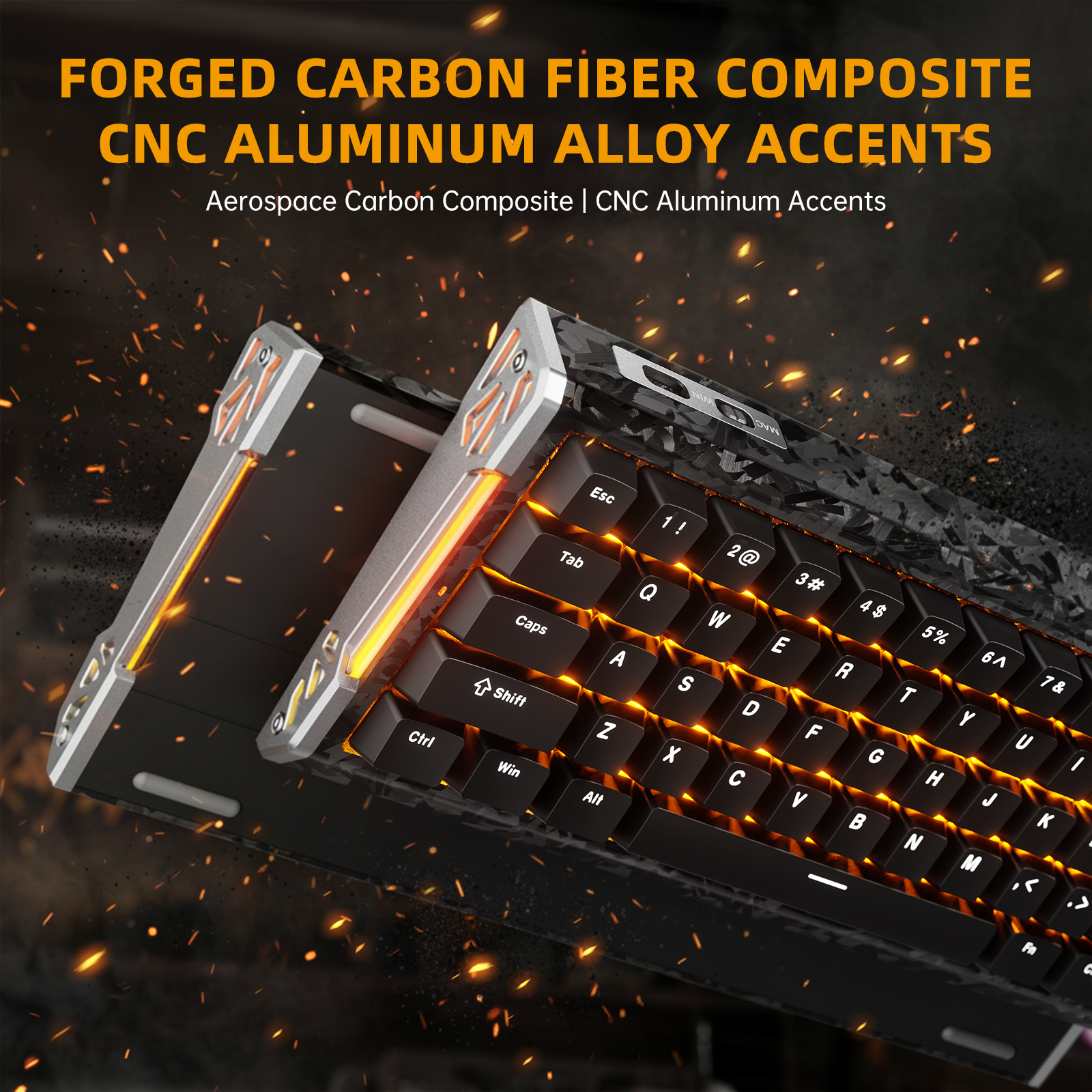 Teclado ATTACK SHARK R68 HE Rapid Trigger com Switch Magnético em Fibra de Carbono