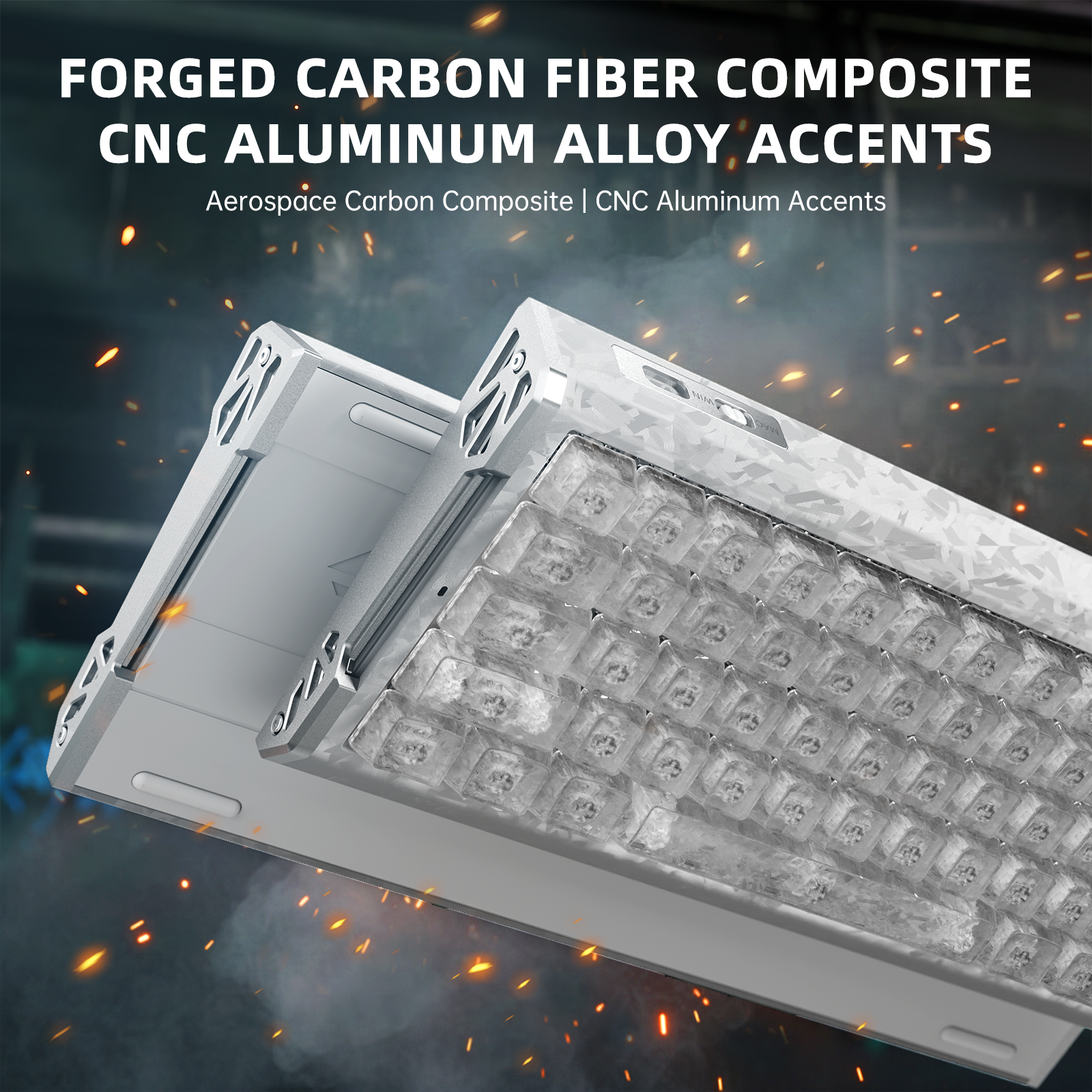 Teclado ATTACK SHARK R68 HE Rapid Trigger com Switch Magnético em Fibra de Carbono