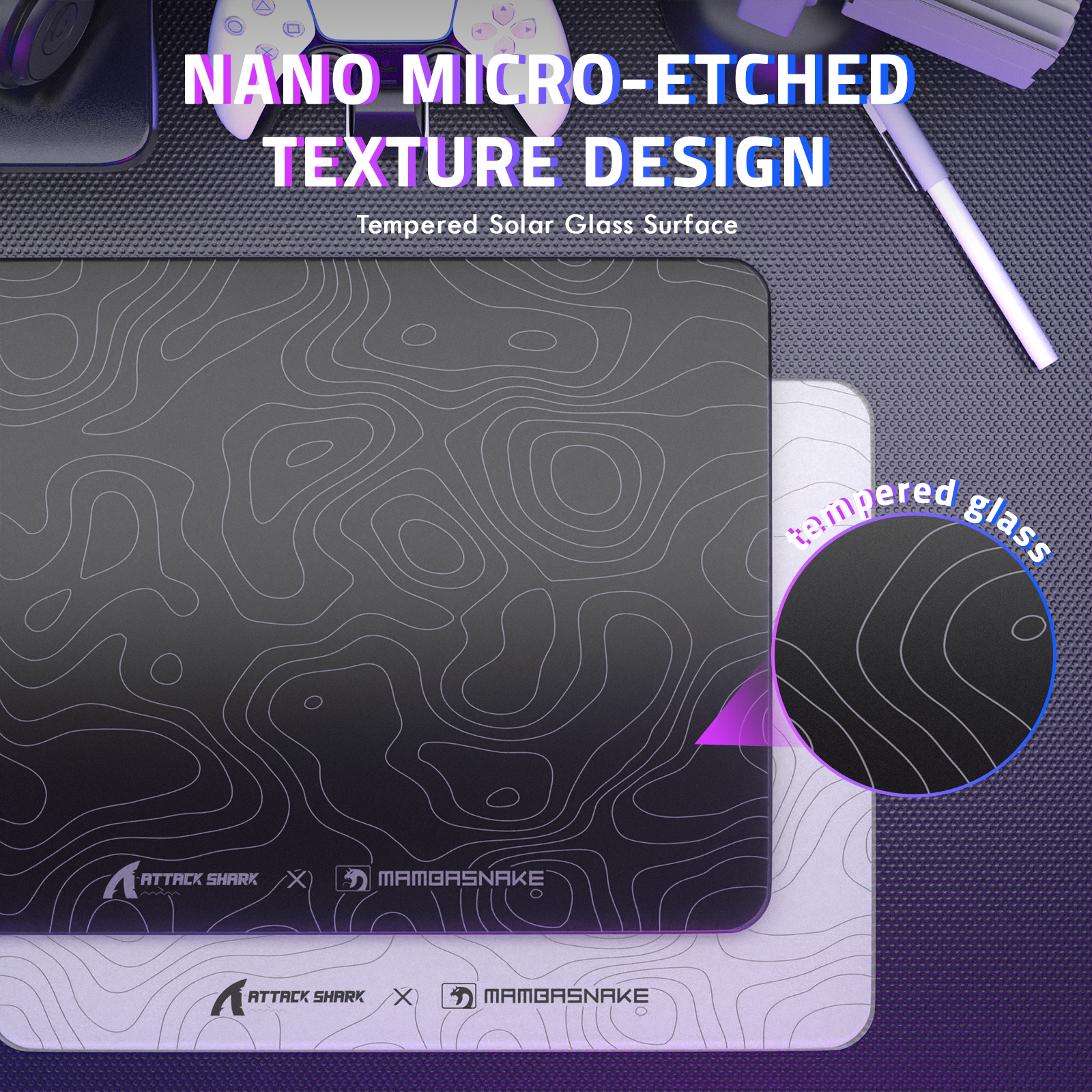 Mousepad Gamer de Vidro Temperado ATTACK SHARK CM05