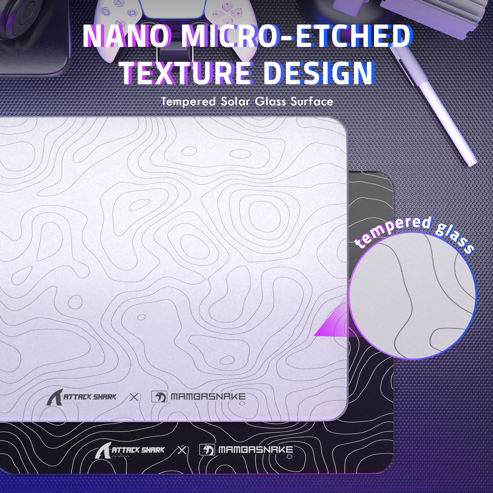 Mousepad Gamer de Vidro Temperado ATTACK SHARK CM05