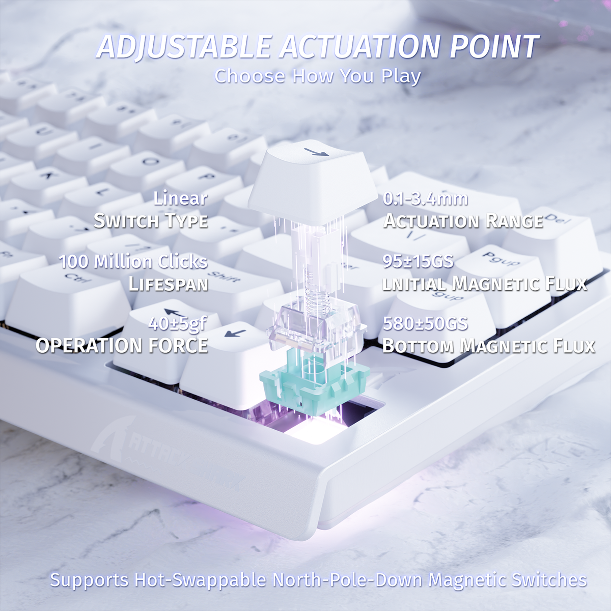 ATTACK SHARK X68 HE Teclado Rapid Trigger com Switch Magnético