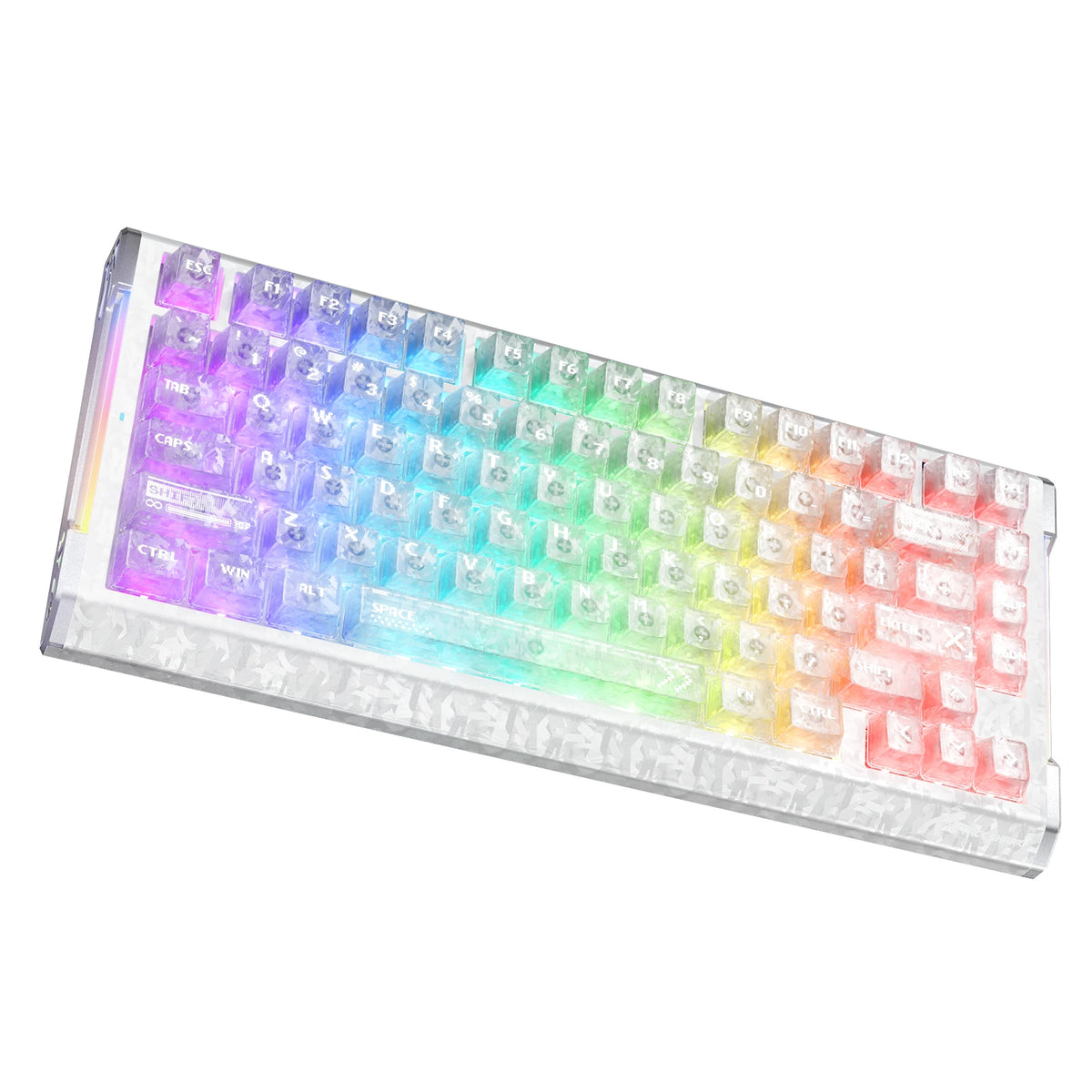 ATTACK SHARK R86 HE Teclado gamer com interruptor magnético de acionamento rápido, fibra de carbono e fio, com cabo espiralado RGB C01 ULTRA