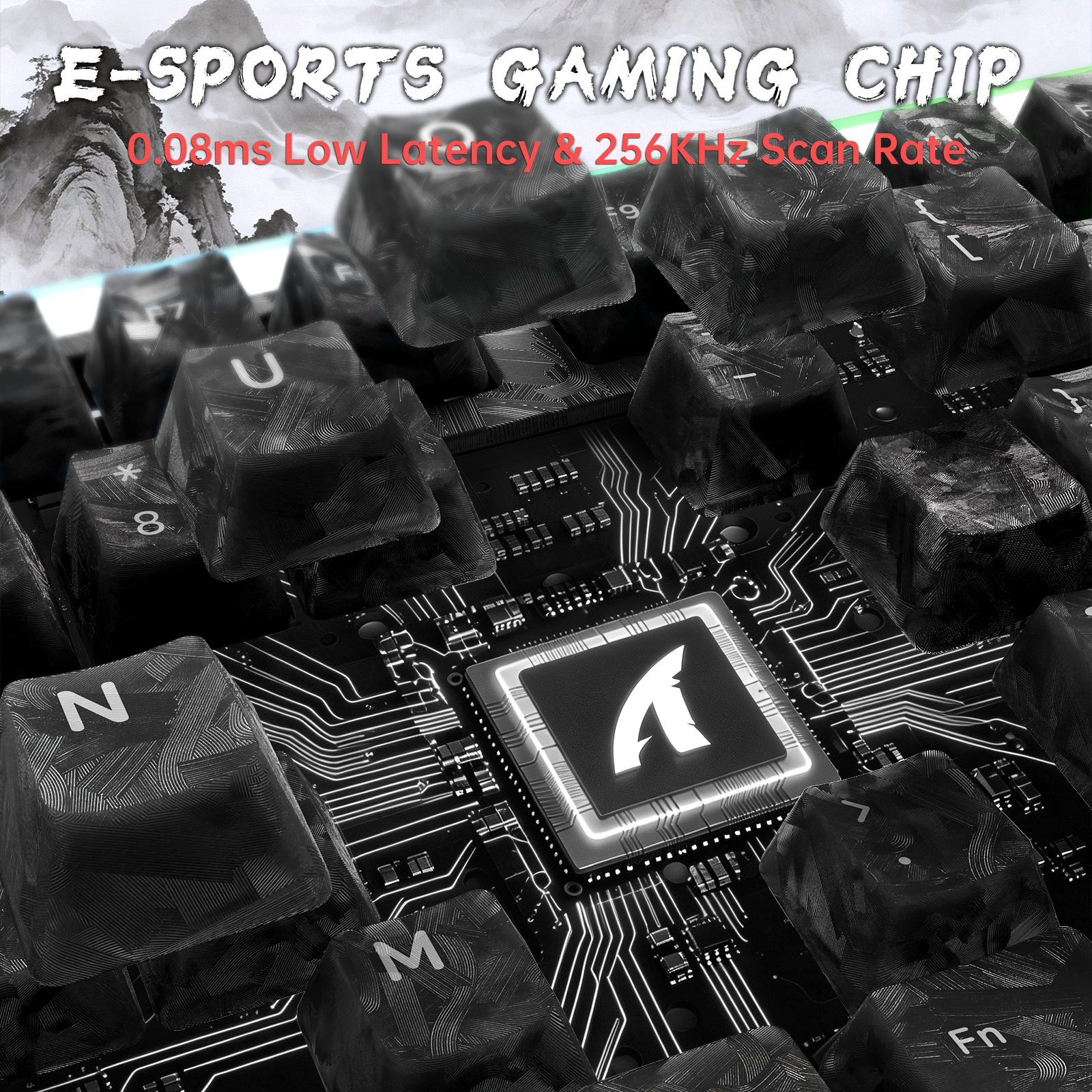Teclado com fio ATTACK SHARK R98 HE Carbon Fiber, gatilho rápido, interruptor magnético, com cabo enrolado C01 Ultra RGB