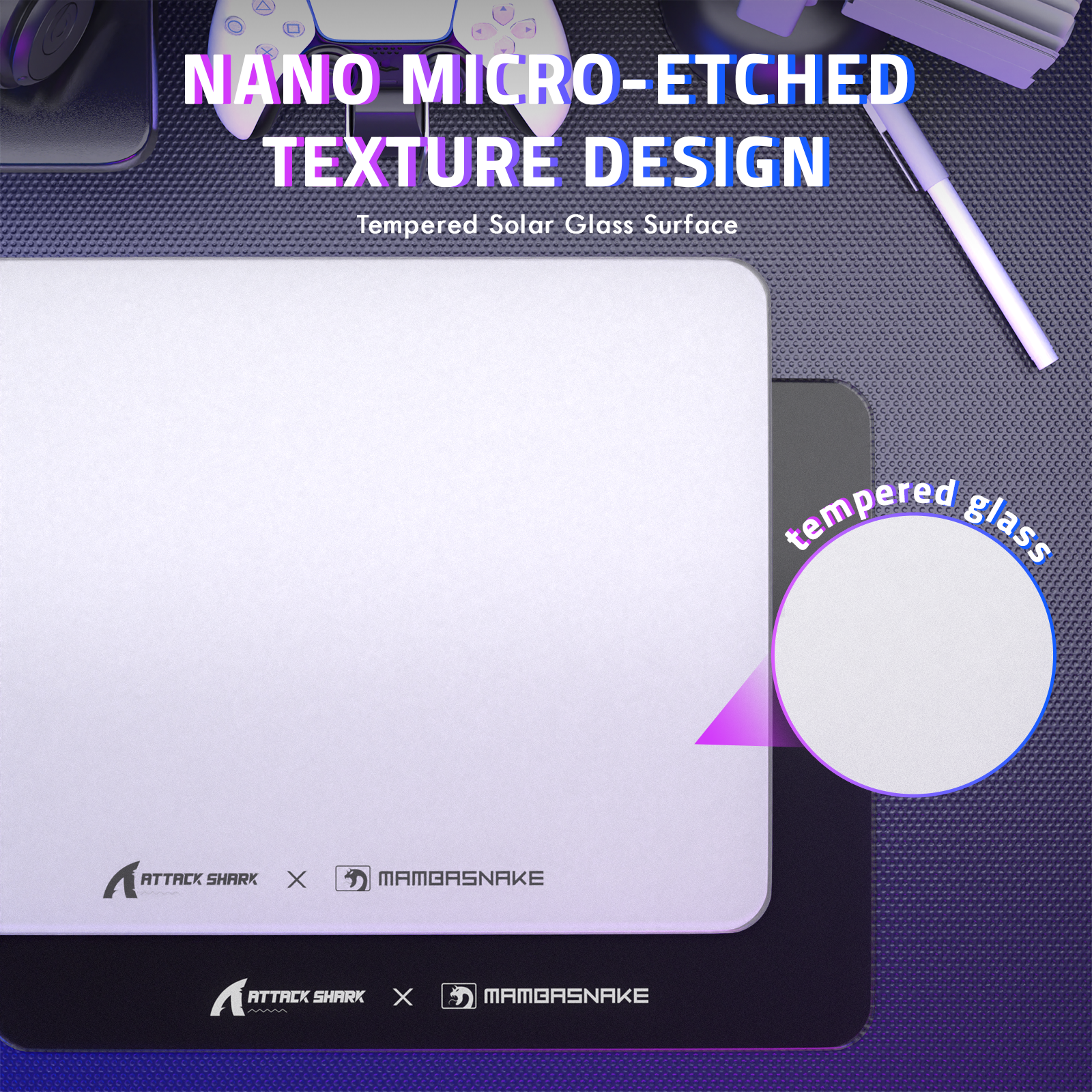 Mousepad Gamer de Vidro Temperado ATTACK SHARK CM05