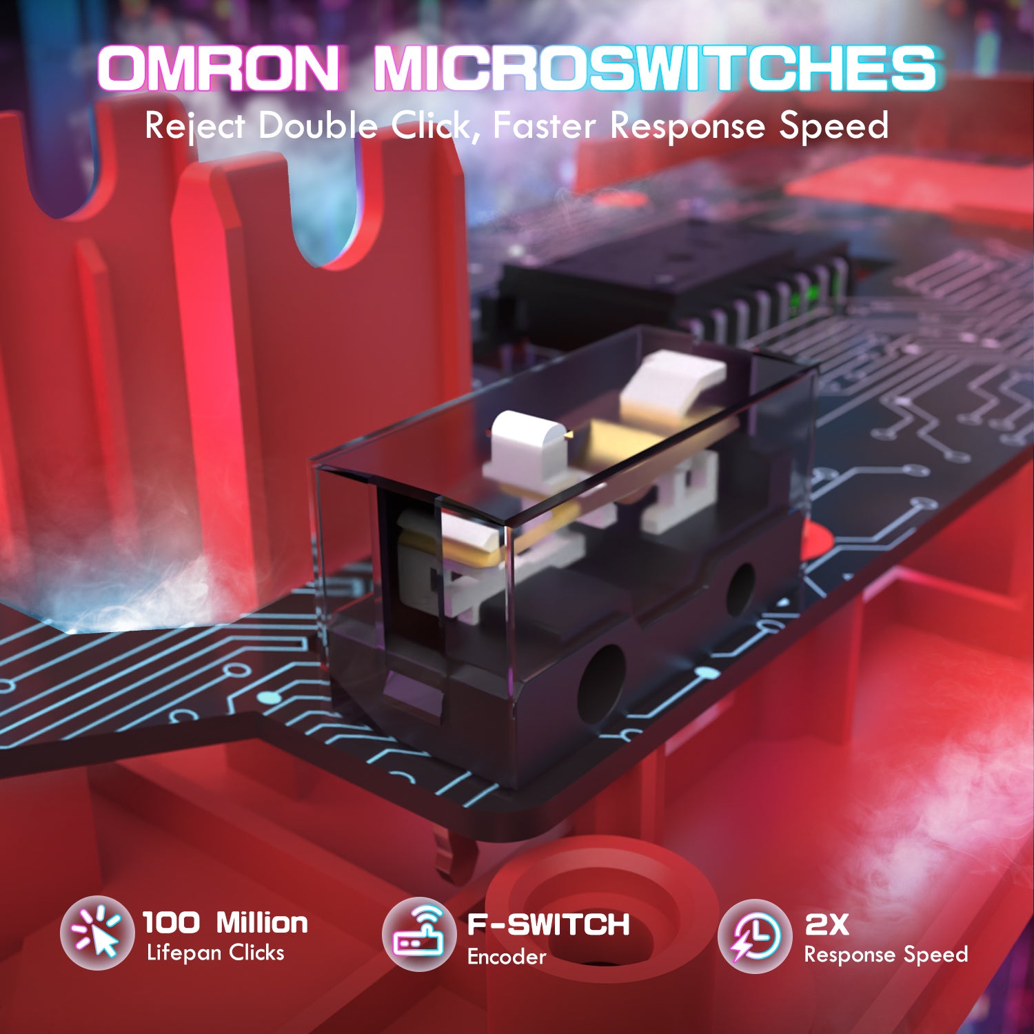 ATTACK SHARK X1 gaming mouse OMRON Microswitches, 100 Million Lifespan Clicks, F-SWITCH Encoder, 2x Response Speed
