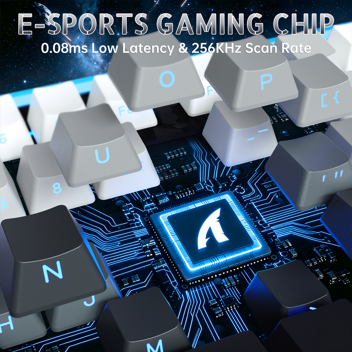 Teclado com fio ATTACK SHARK R98 HE Carbon Fiber, gatilho rápido, interruptor magnético, com cabo enrolado C01 Ultra RGB