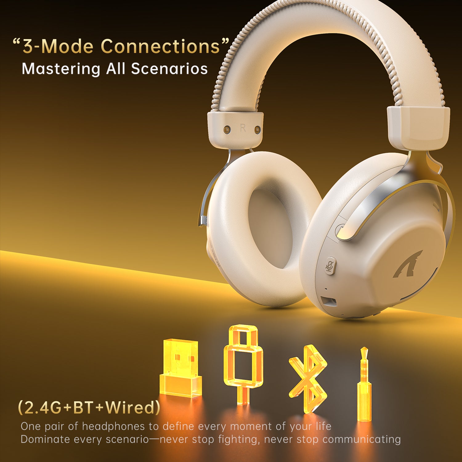 Headset Gamer Sem Fio ATTACK SHARK L50PRO com Conexão Tri-Mode