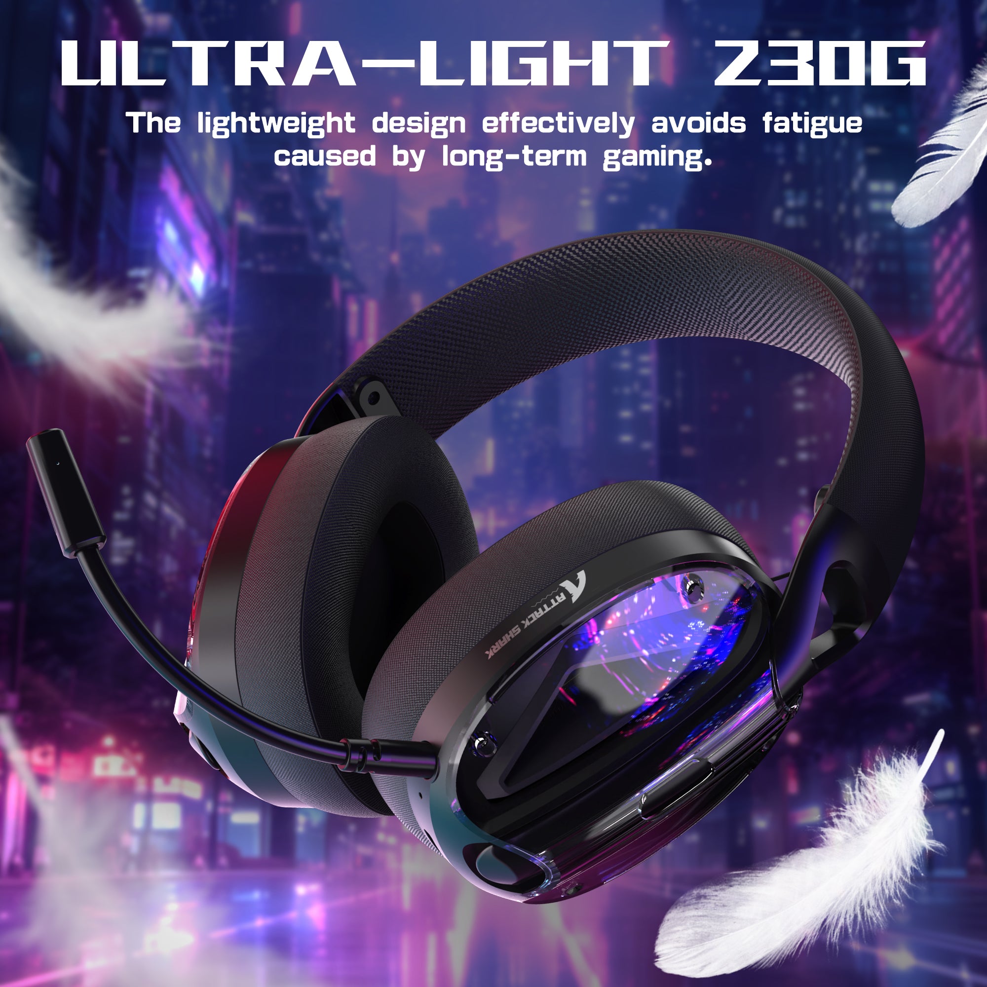 ATTACK SHARK L60 Headset Gamer Ultra-Leve Tri-Mode