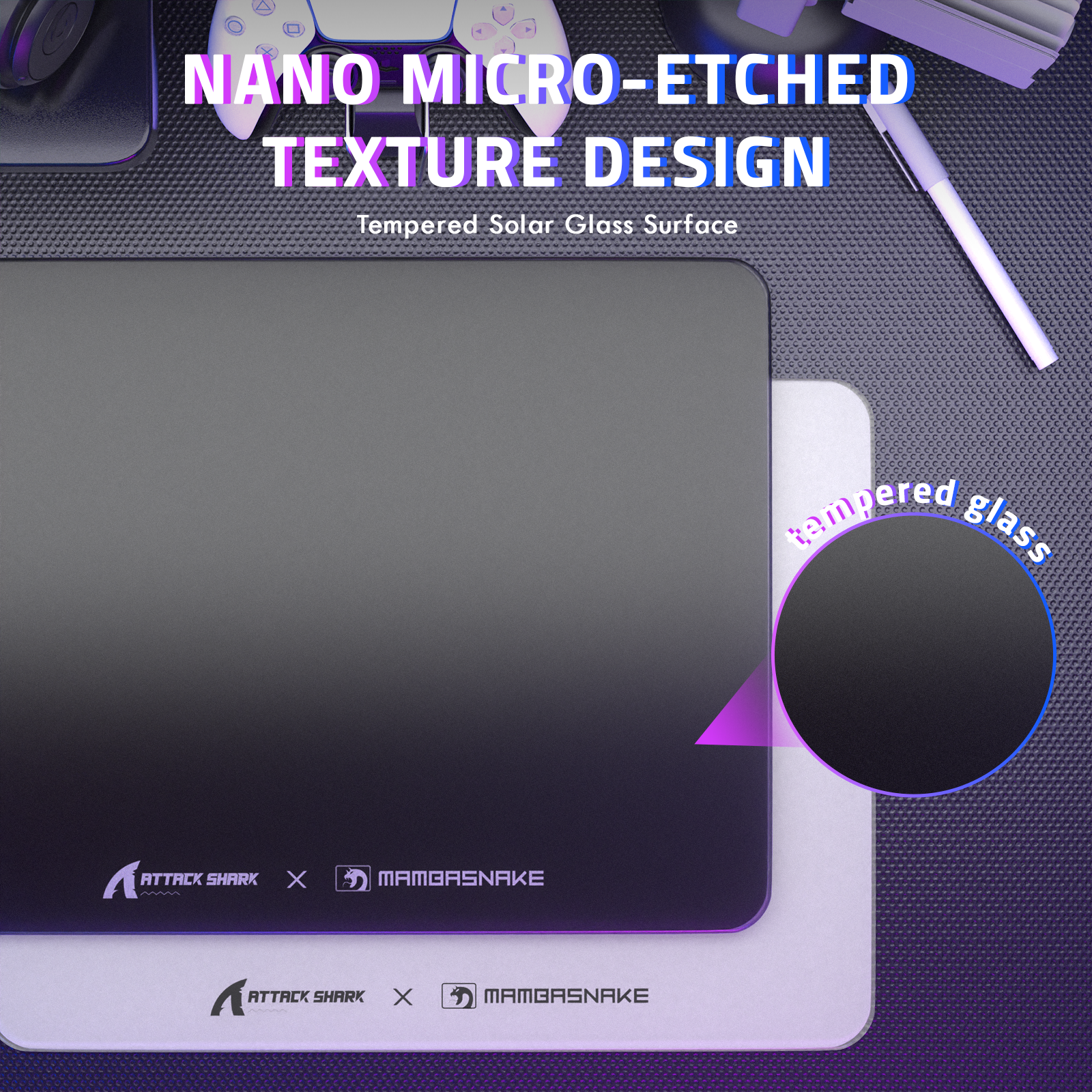 Mousepad Gamer de Vidro Temperado ATTACK SHARK CM05