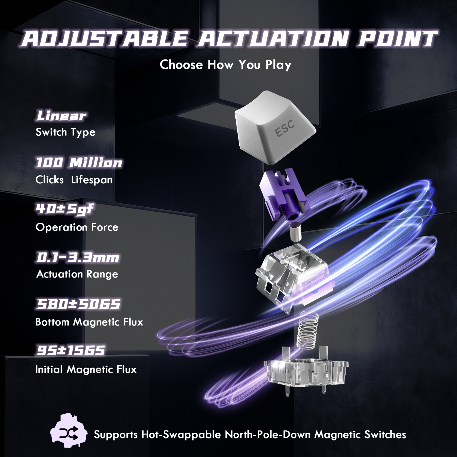 Teclado Mecânico ATTACK SHARK R85 HE Rapid Trigger com Switch Magnético e Custom Lightbox