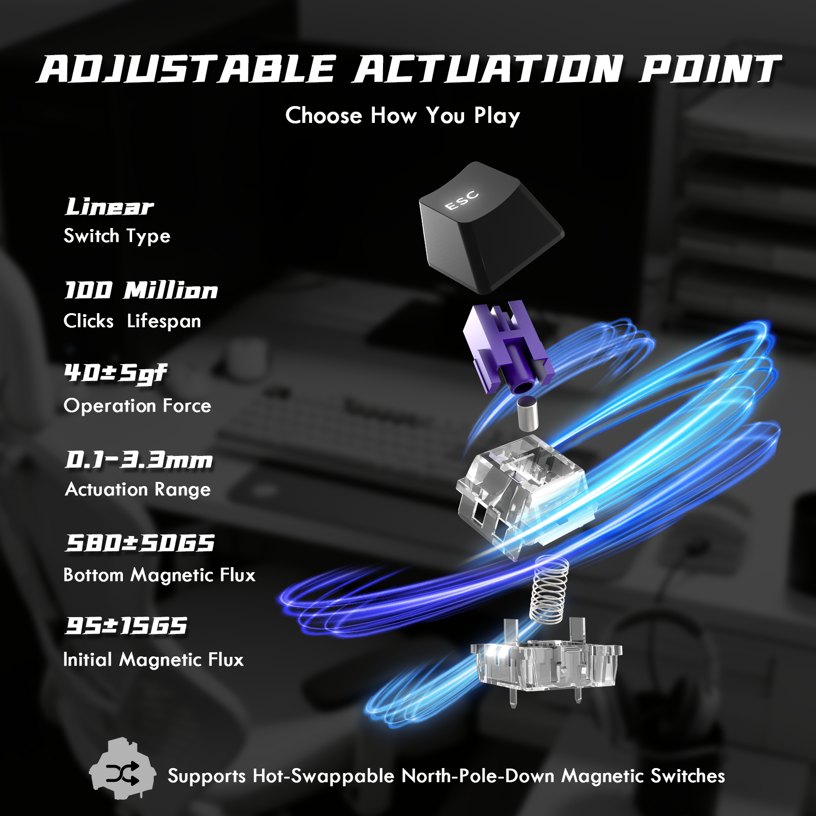 Teclado Mecânico ATTACK SHARK R85 HE Rapid Trigger com Switch Magnético e Custom Lightbox