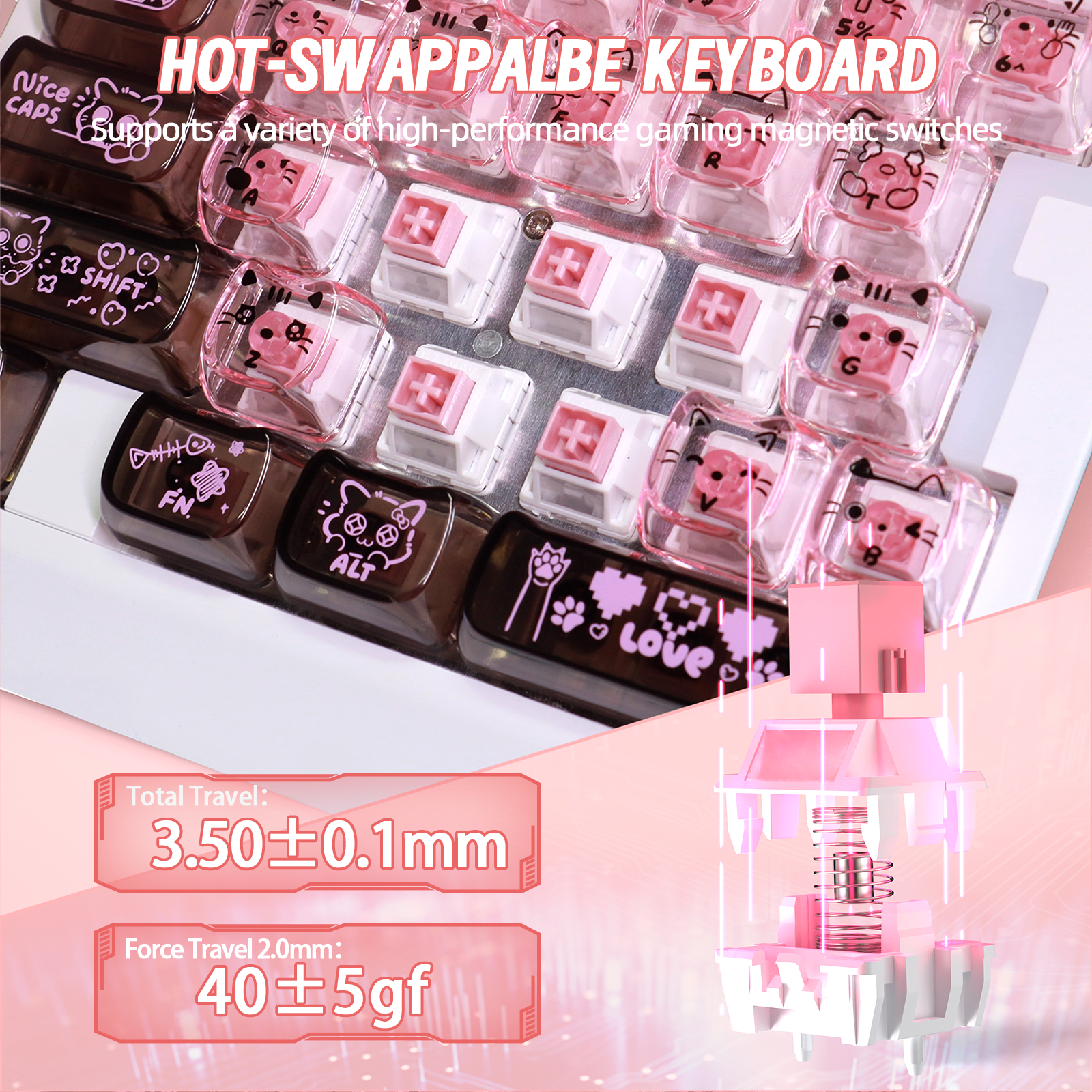 Teclado Gamer com Fio para Uma Mão ATTACK SHARK X AJAZZ AK029