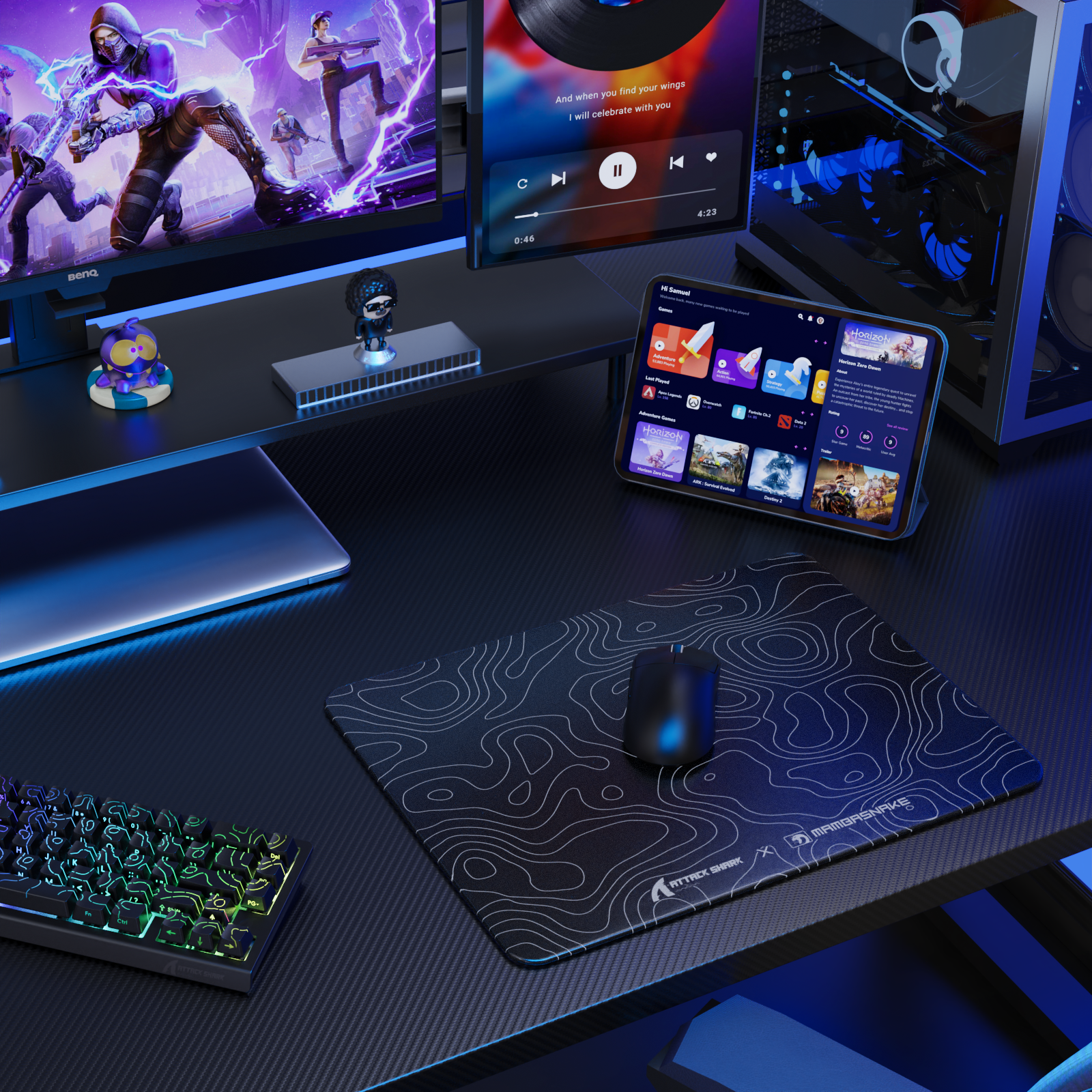 Mousepad Gamer de Vidro Temperado ATTACK SHARK CM05
