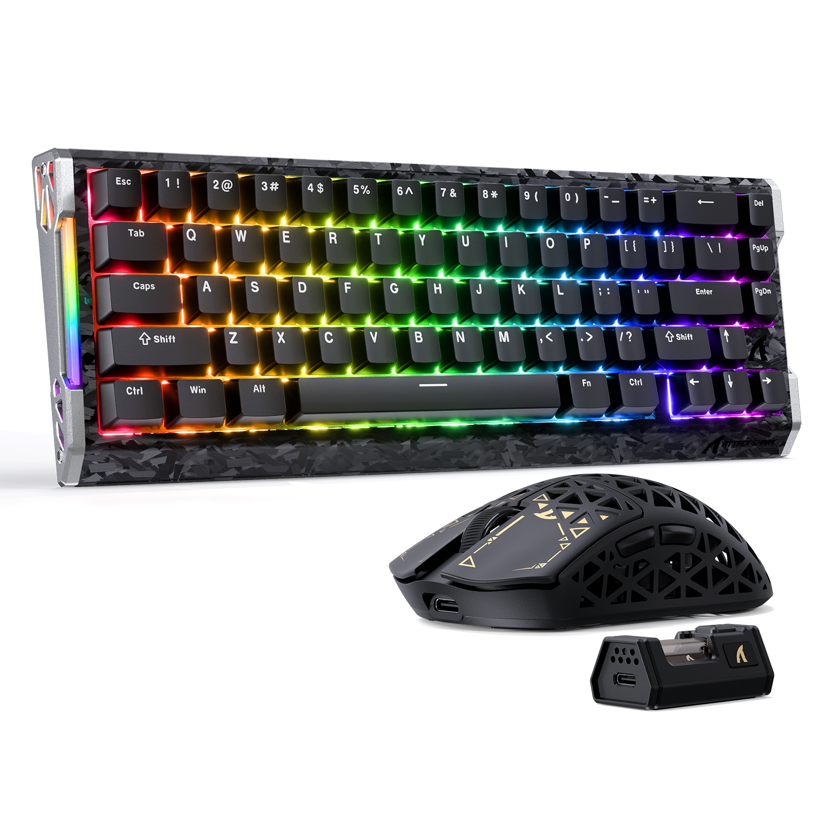 Pacote Gamer ATTACK SHARK R68 HE & R5 ULTRA Fibra de Carbono