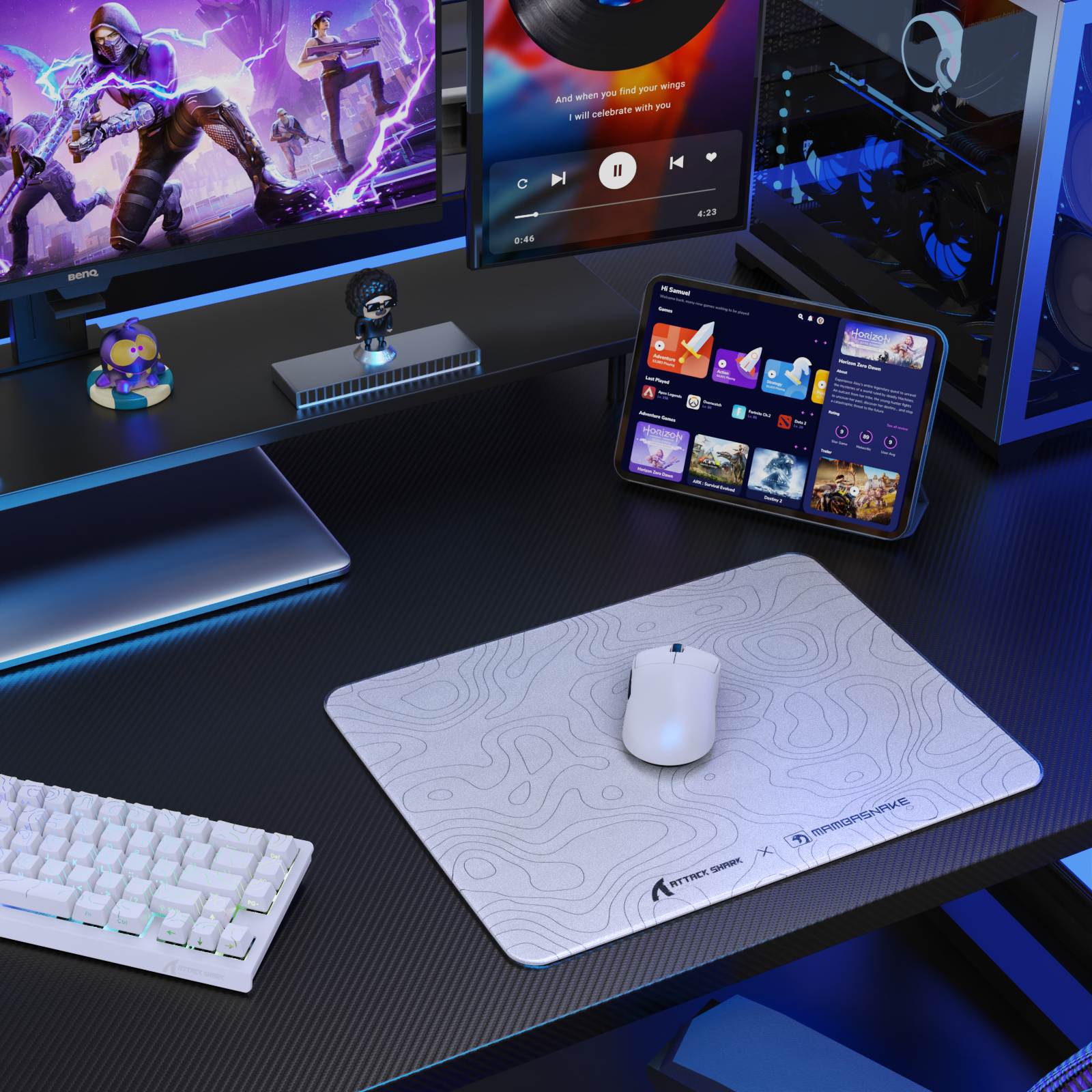 Mousepad Gamer de Vidro Temperado ATTACK SHARK CM05