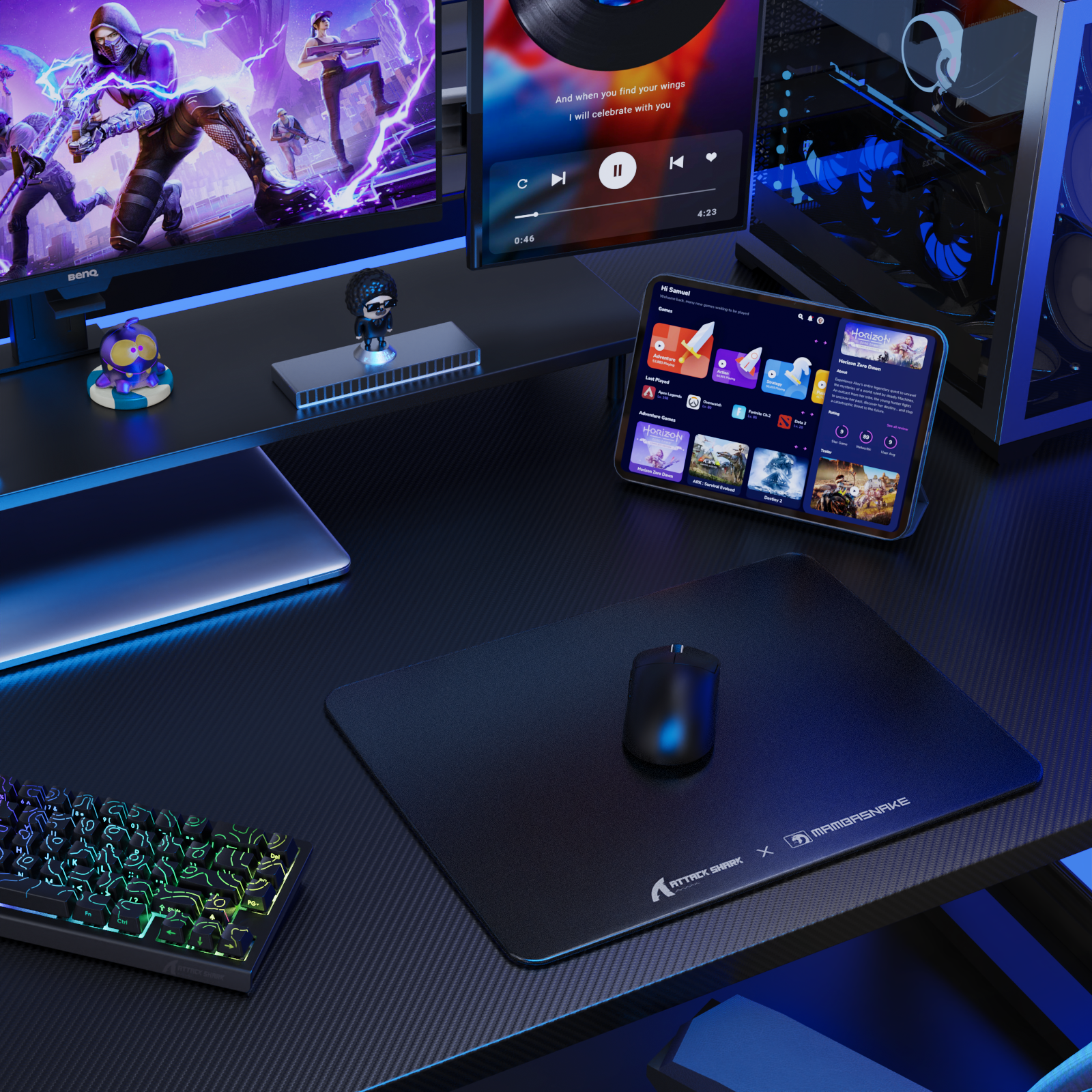Mousepad Gamer de Vidro Temperado ATTACK SHARK CM05