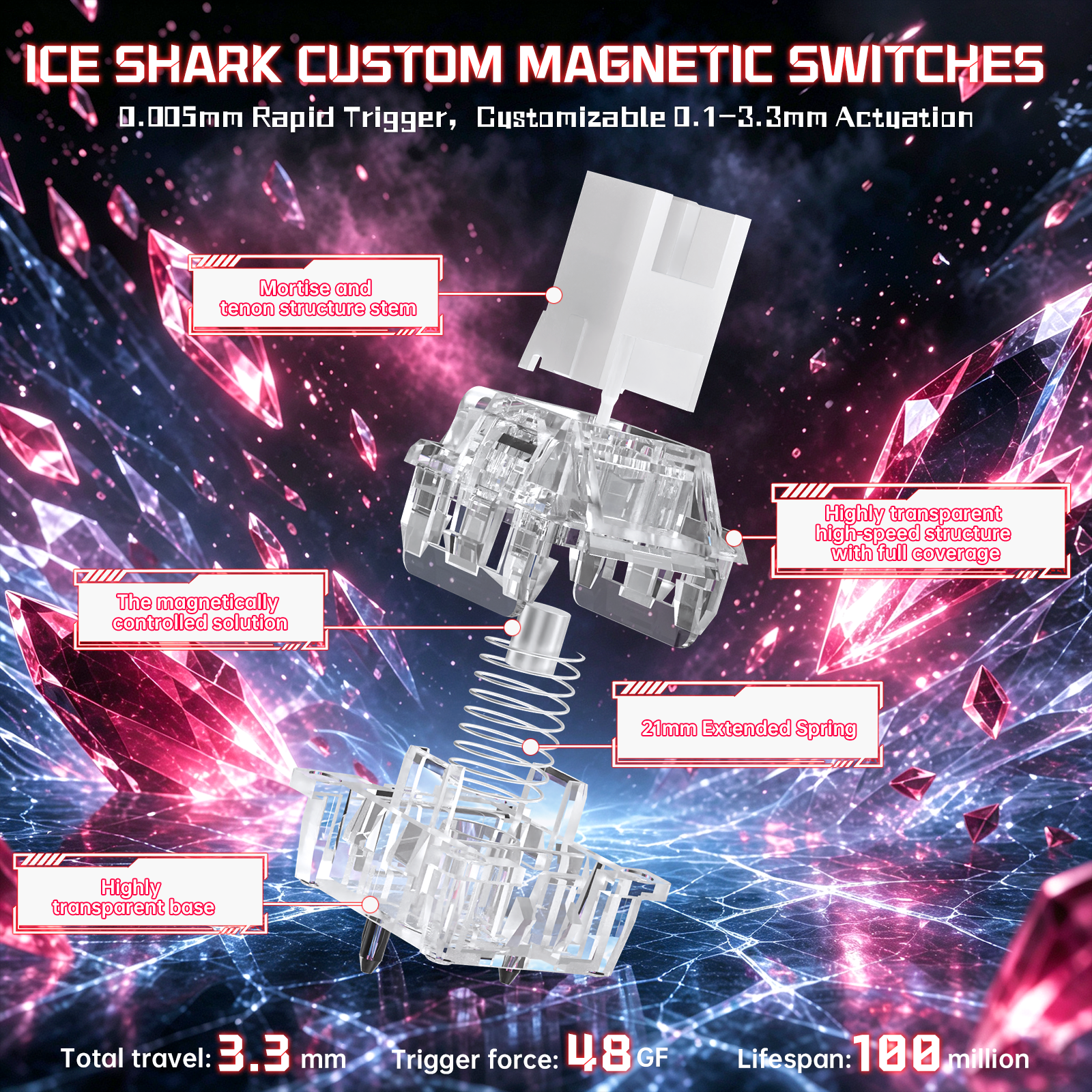 Teclado com fio ATTACK SHARK R98 HE Carbon Fiber, gatilho rápido, interruptor magnético, com cabo enrolado C01 Ultra RGB