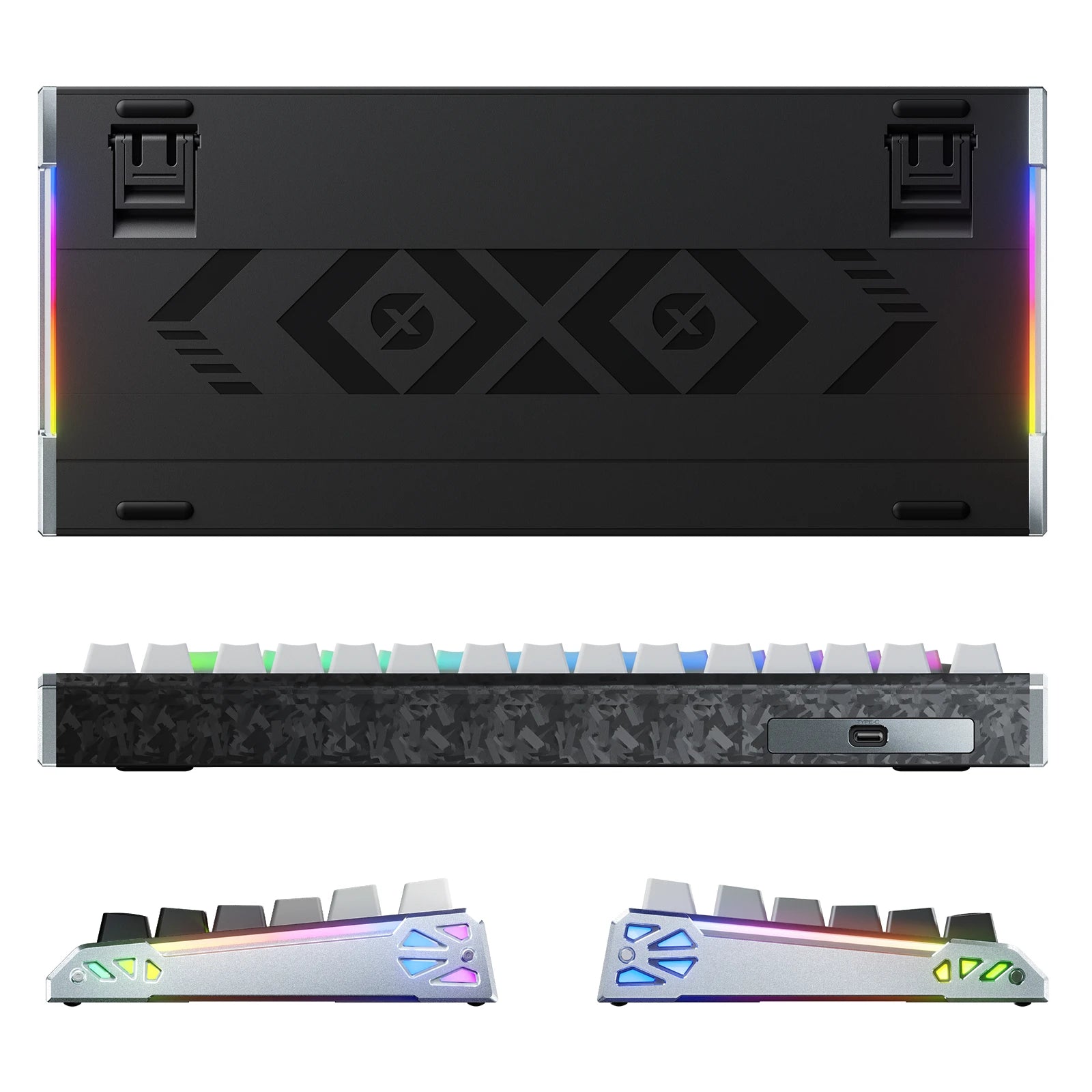 ATTACK SHARK R86 HE Teclado de fibra de carbono com acionamento rápido e switches magnéticos