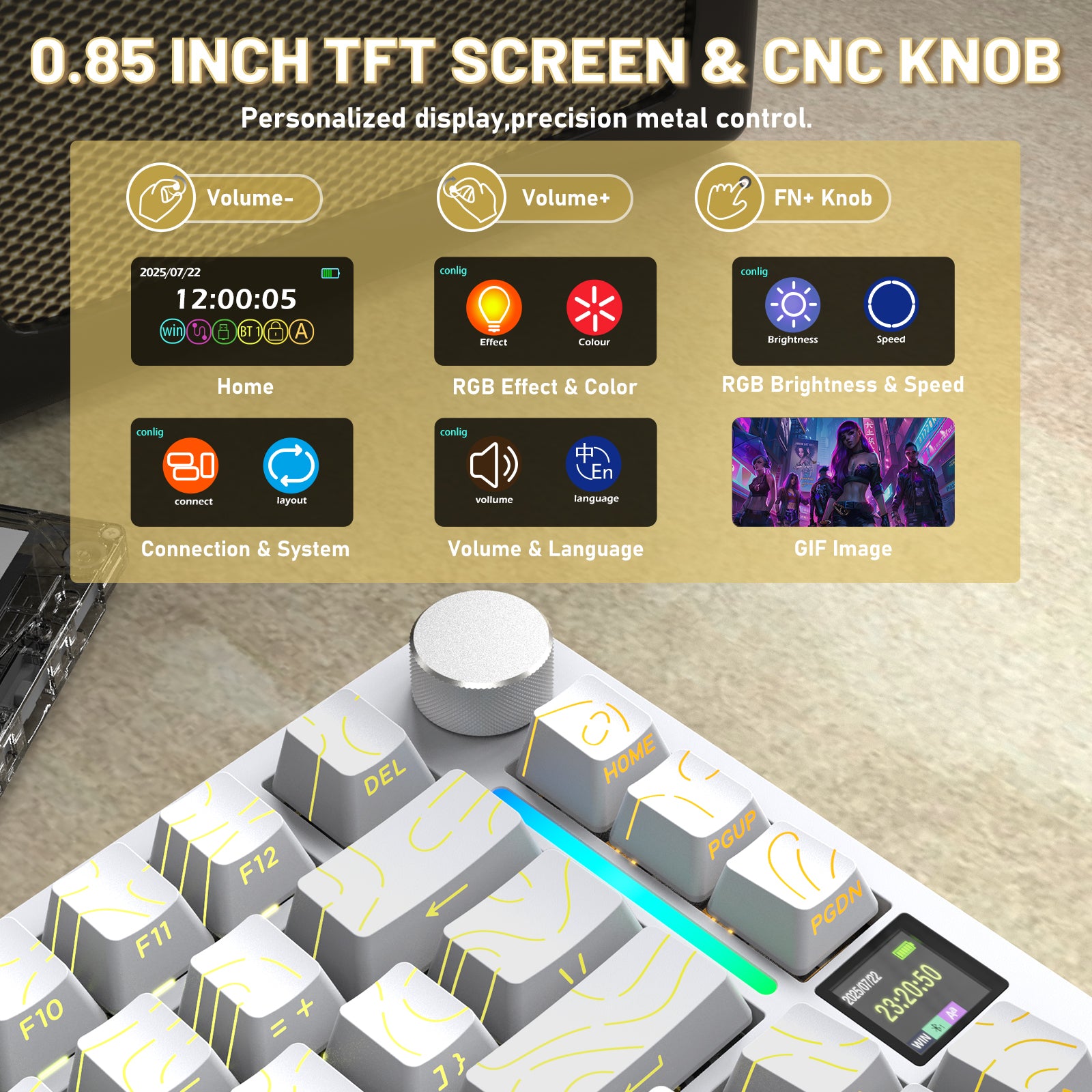 Teclado Mecânico ATTACK SHARK X820ULTRA com Cabo Enrolado C01ULTRA