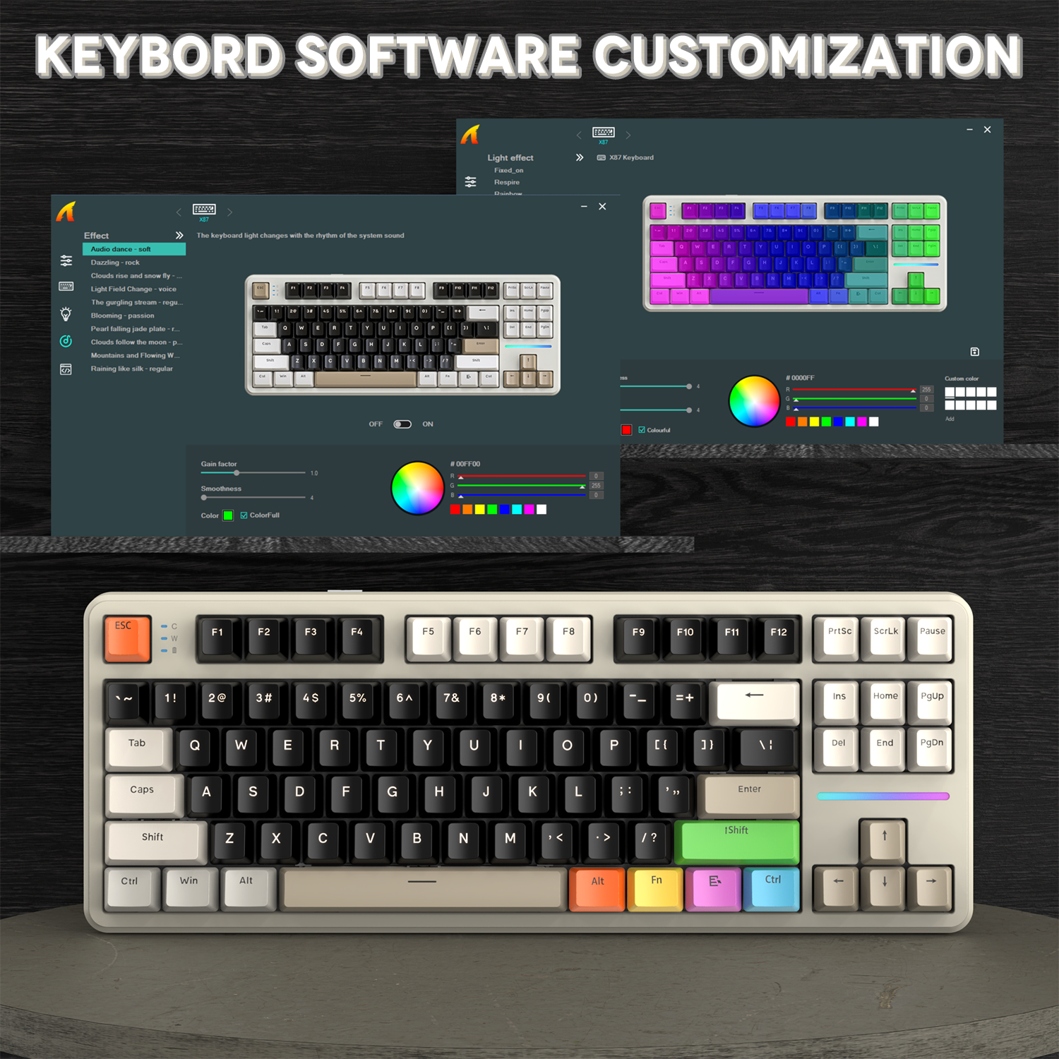ATTACK SHARK X87 Teclado Mecânico Tri-modo com Gaxeta